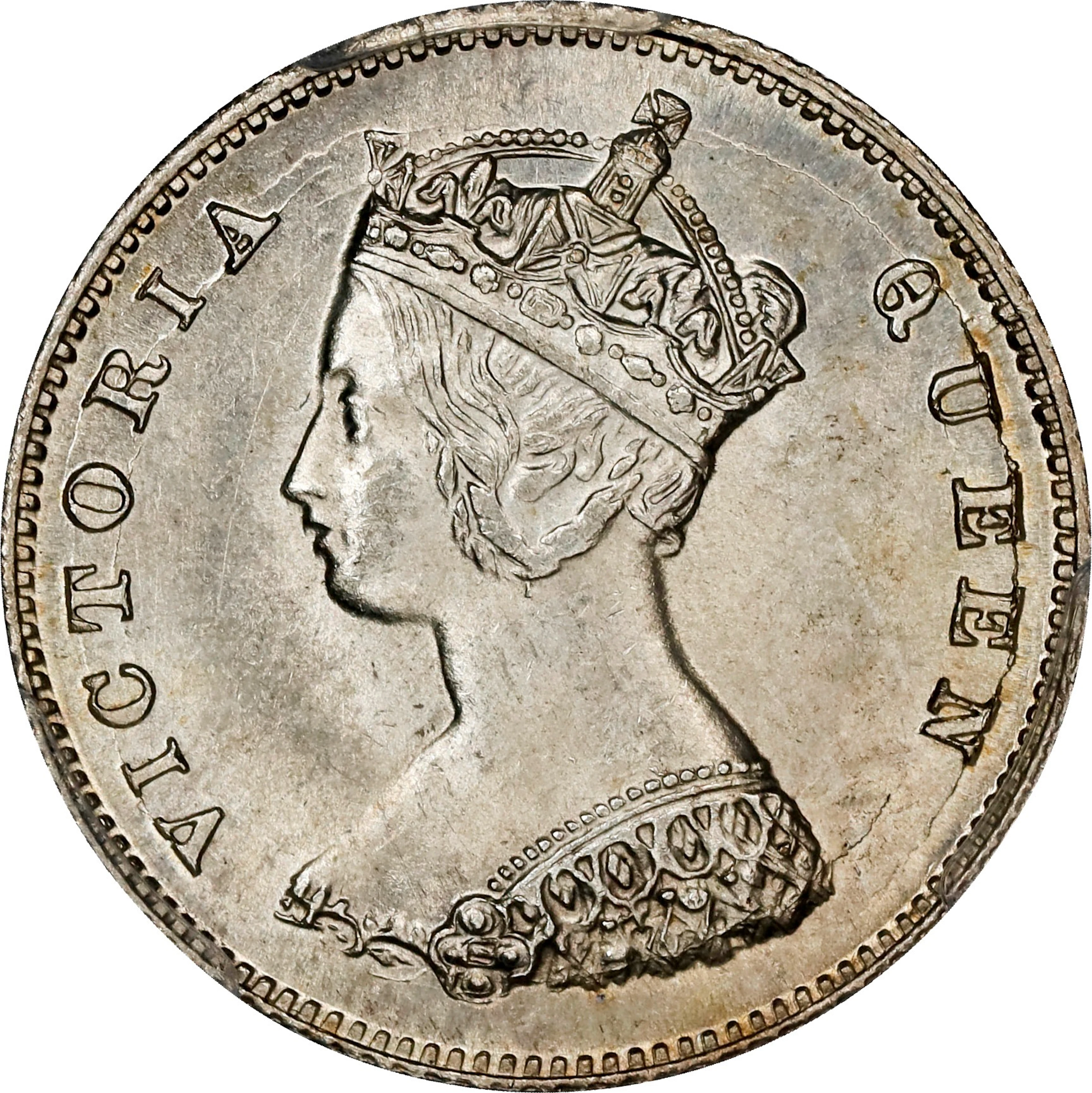 (t) HONG KONG (SAR). 10 Cents, 1868. London Mint. Victoria. PCGS MS-64.