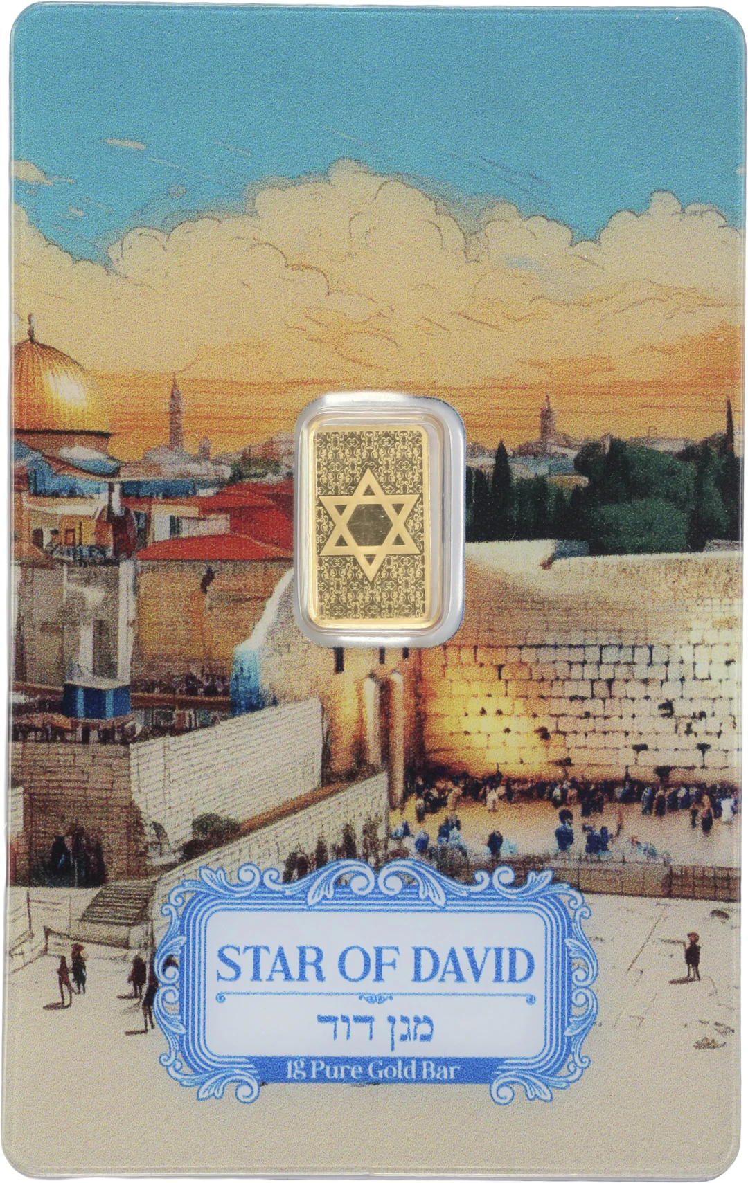 (0.032 oz, 1 g AGW). PAMP Star of David 1 gram Gold Bar.