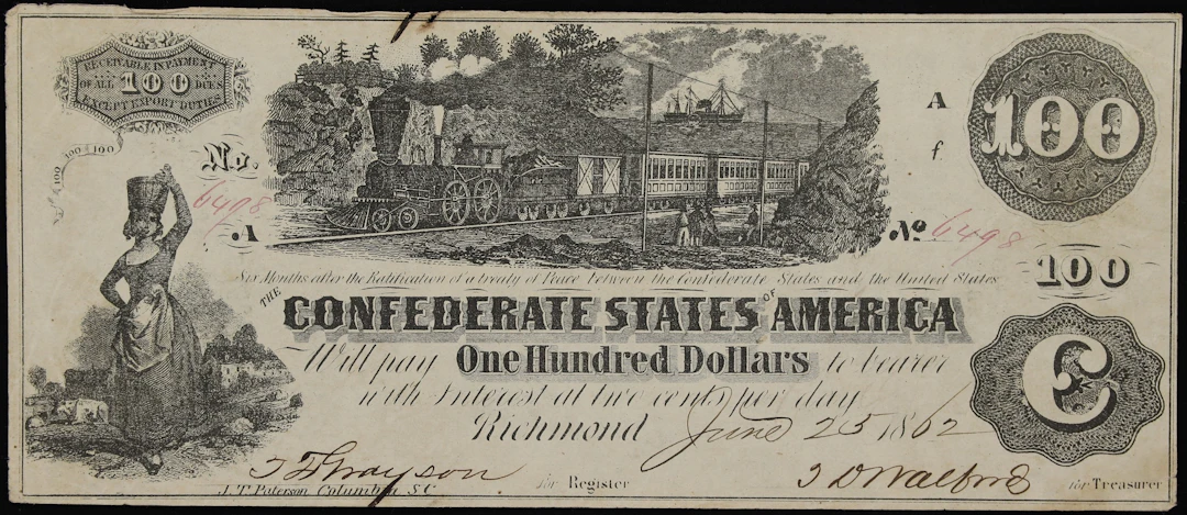 T-39. Confederate Currency. 1862 $100. Very Fine. Trans-Mississippi Issue.