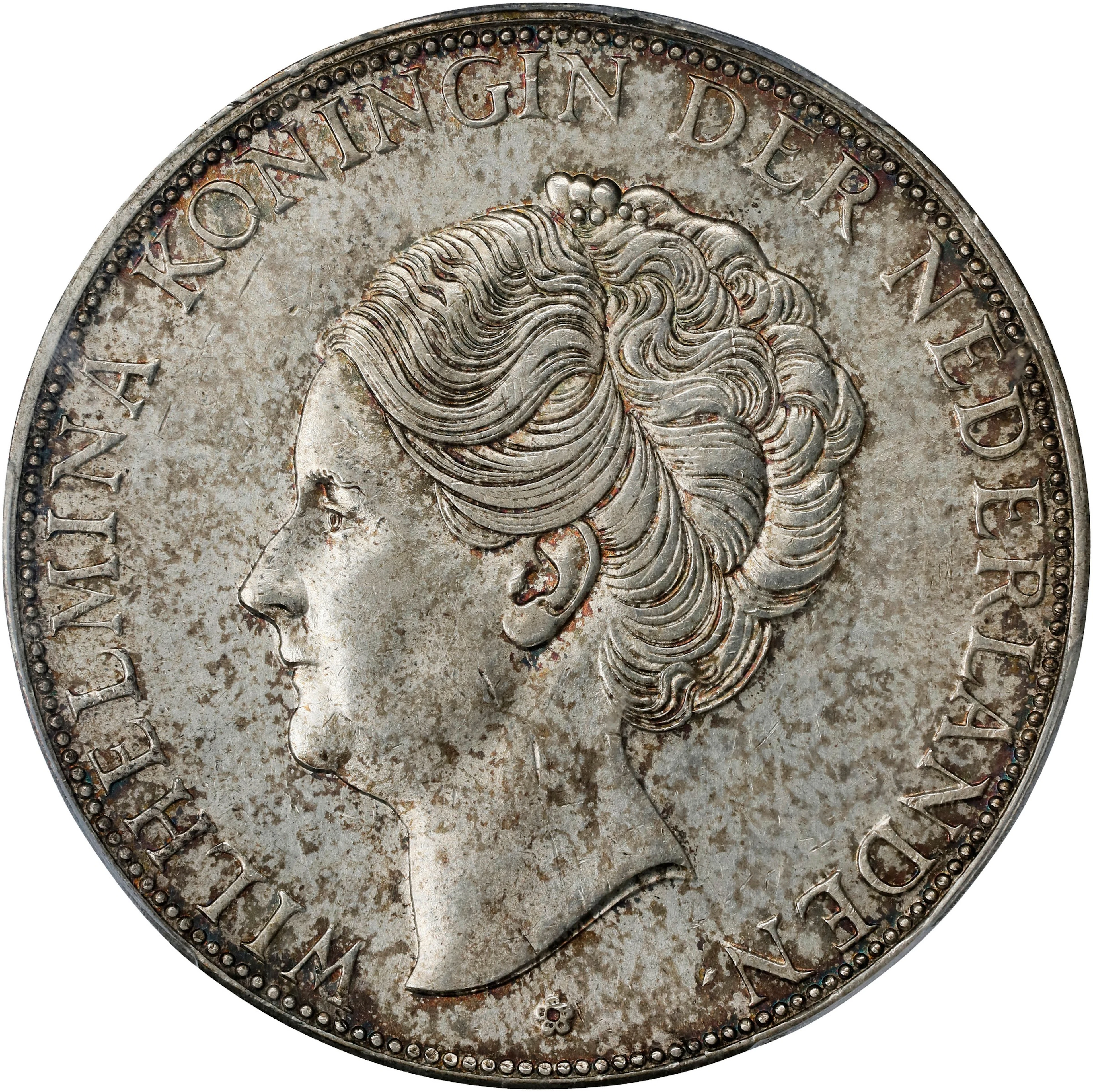 NETHERLANDS. 2-1/2 Gulden, 1938. Utrecht Mint. Wilhelmina I. PCGS AU-55.