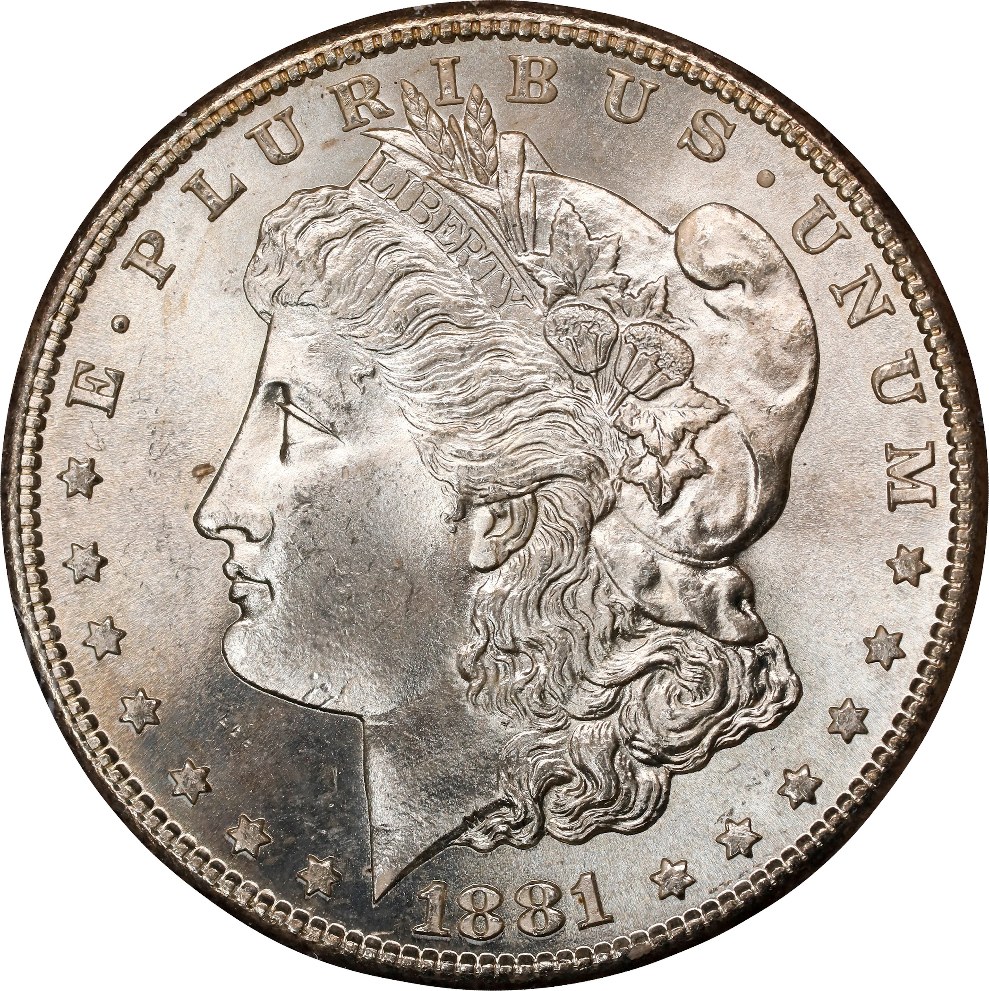 1881-S Morgan Silver Dollar. MS-64 (PCGS). OGH Generation 1.2 Rattler.
