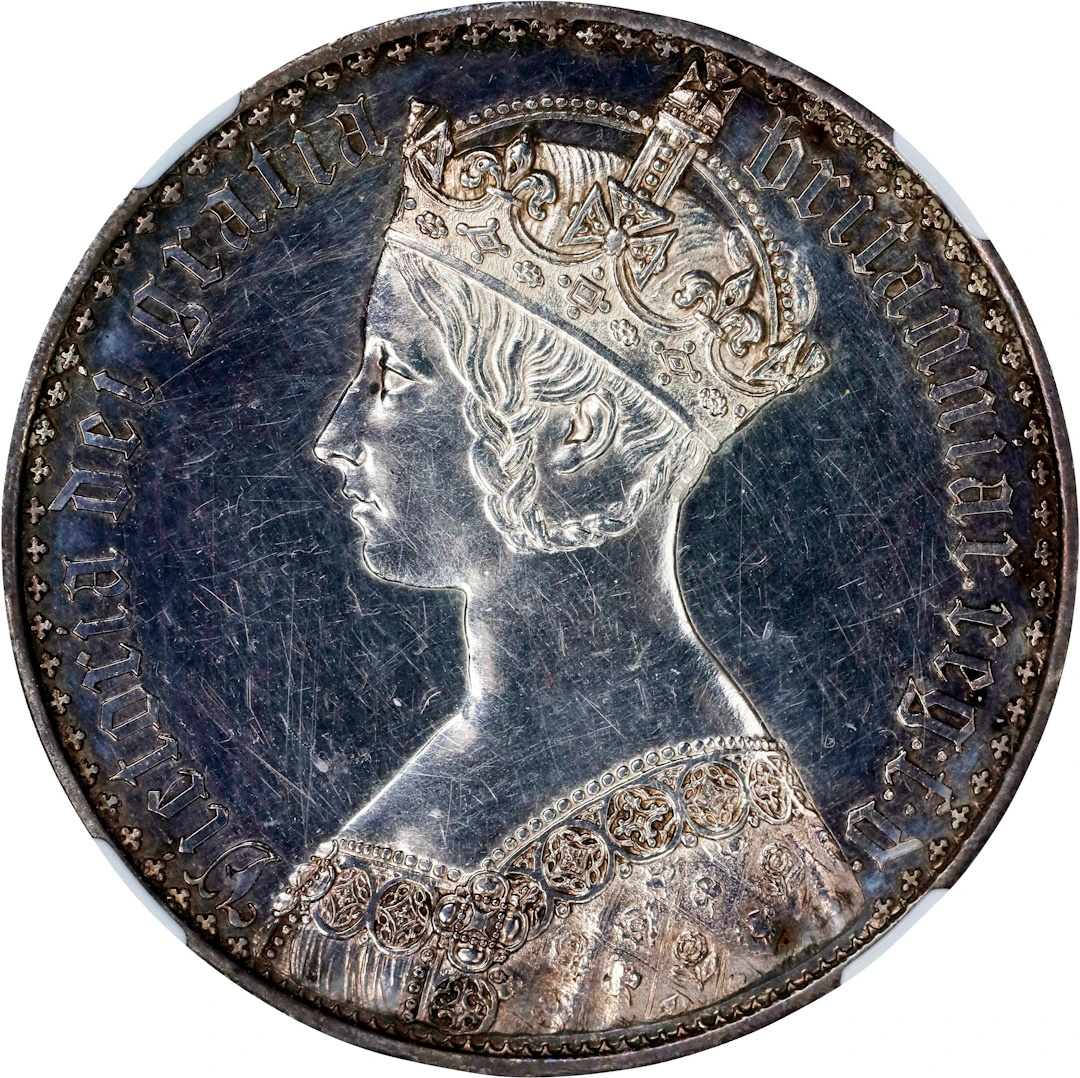 GREAT BRITAIN. "Gothic" Crown, 1847 Year UNDECIMO. London Mint. Victoria.