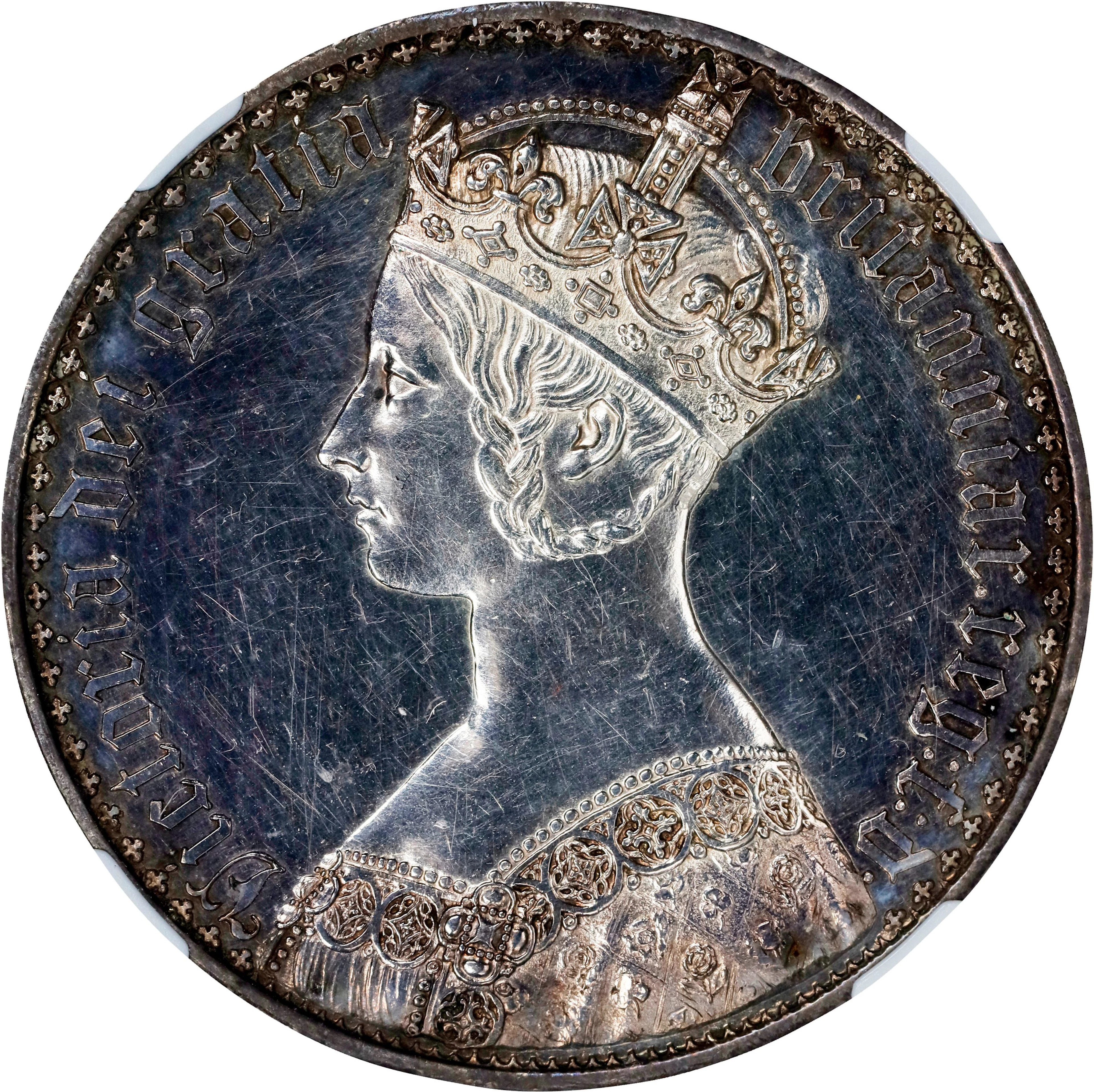 GREAT BRITAIN. "Gothic" Crown, 1847 Year UNDECIMO. London Mint. Victoria.
