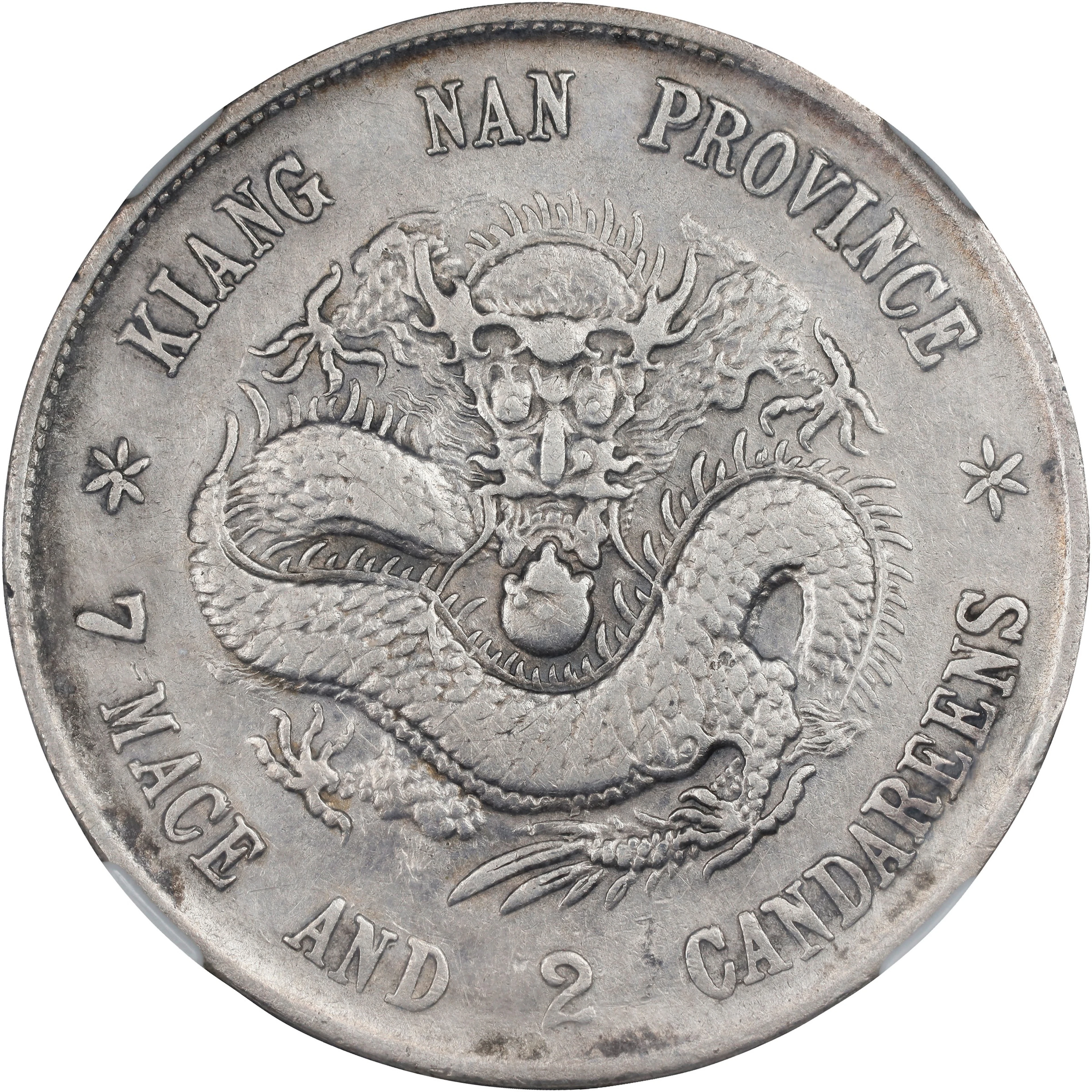 (t) CHINA. Kiangnan. 7 Mace 2 Candareens (Dollar), CD (1899). Nanking