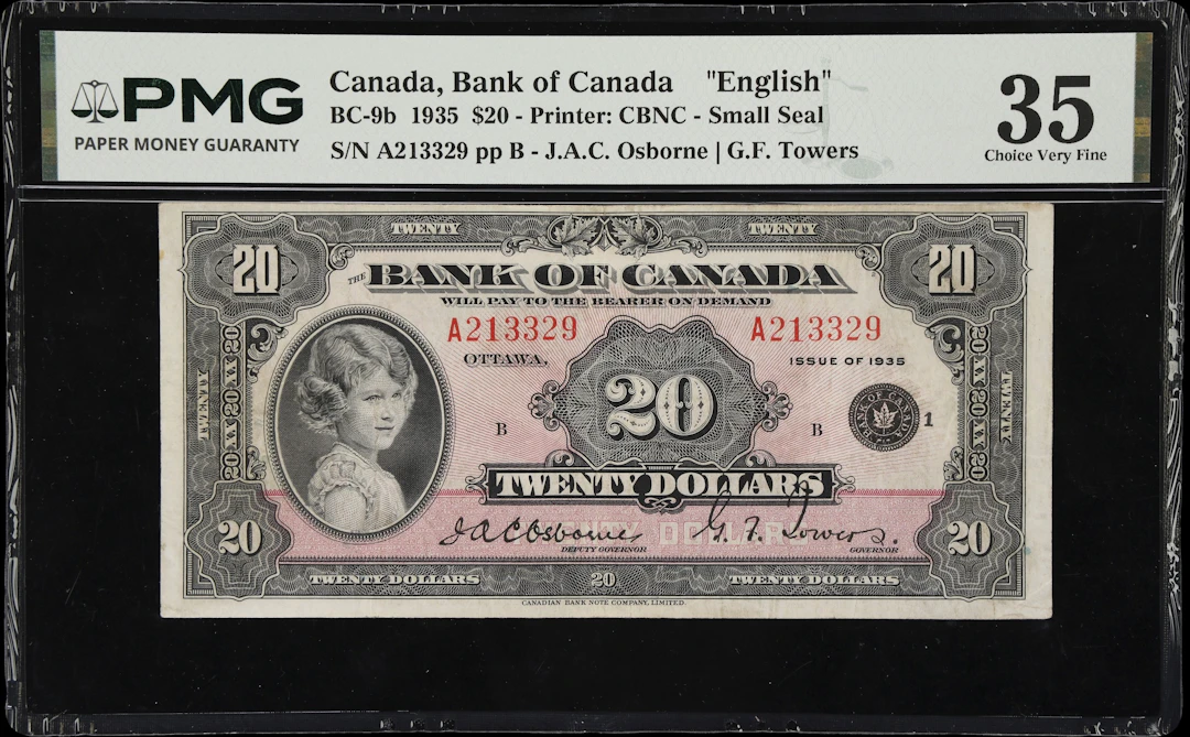 CANADA--BANK OF CANADA. Bank of Canada. 20 Dollars, 1935. BC-9b. English