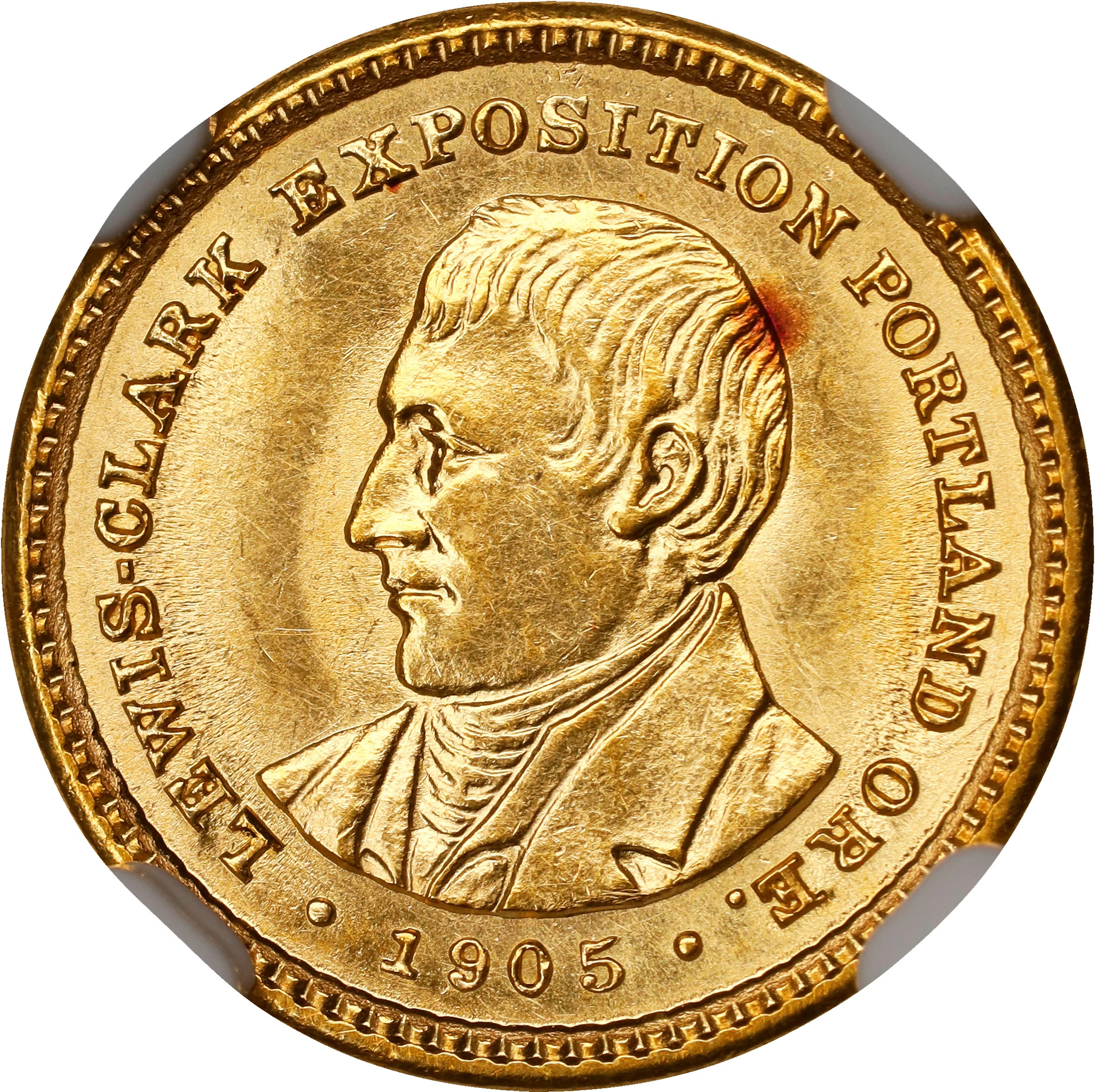 1905 Lewis and Clark Exposition Gold Dollar. MS-61 (NGC).
