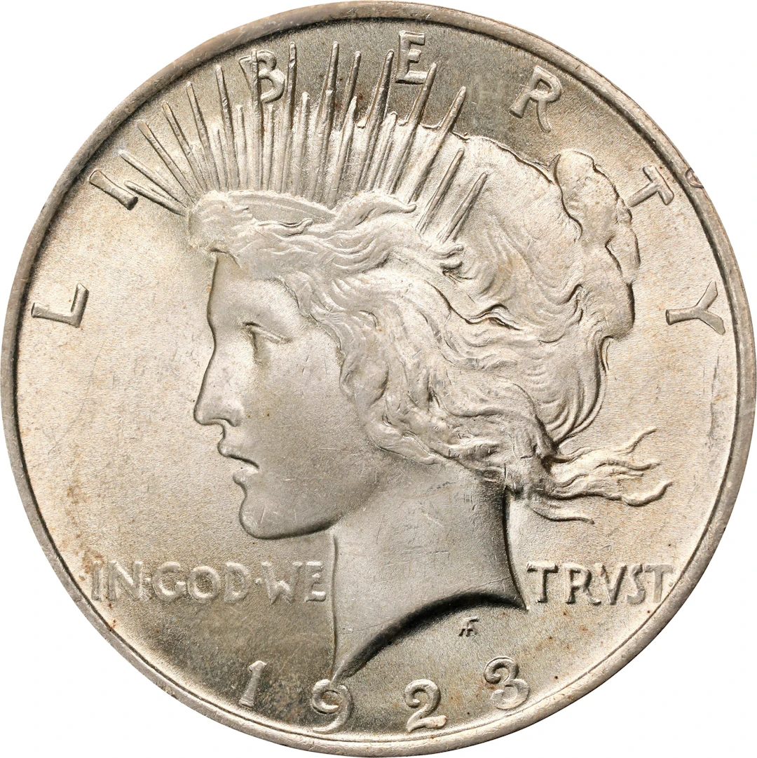 1923 Peace Silver Dollar. MS-63 (PCGS). OGH Generation 1.2 Rattler.
