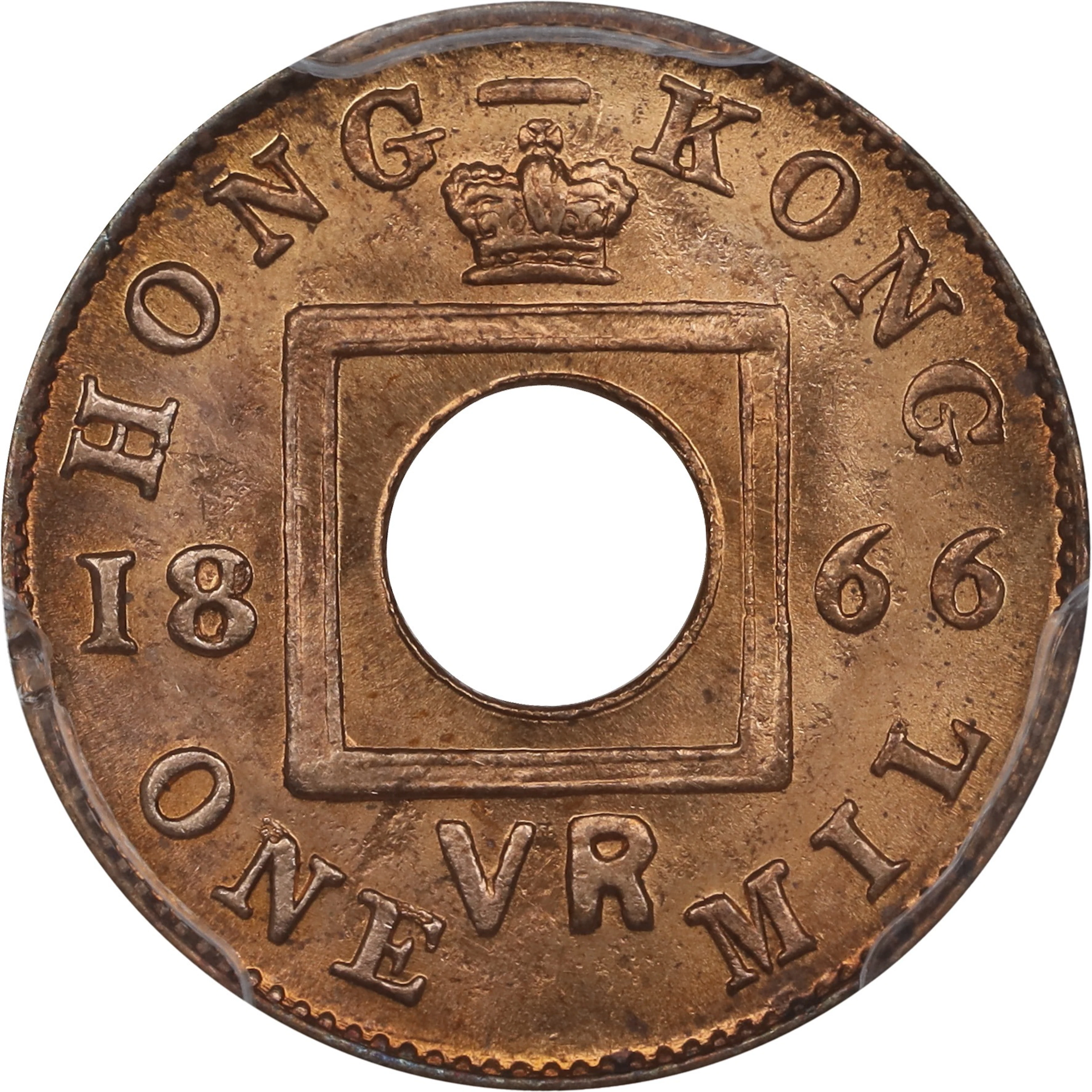 (t) HONG KONG (SAR). Mil, 1866. Birmingham (Heaton) Mint. Victoria.