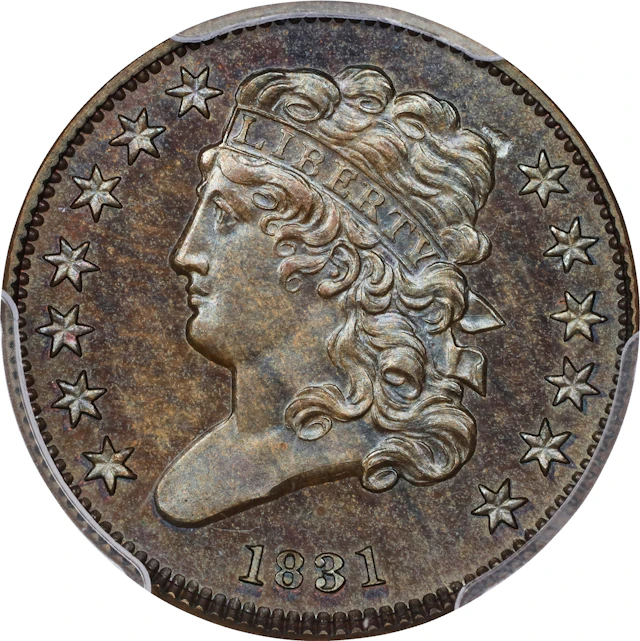 1831 Classic Head Half Cent. First Restrike. B-2. Rarity-5. Large