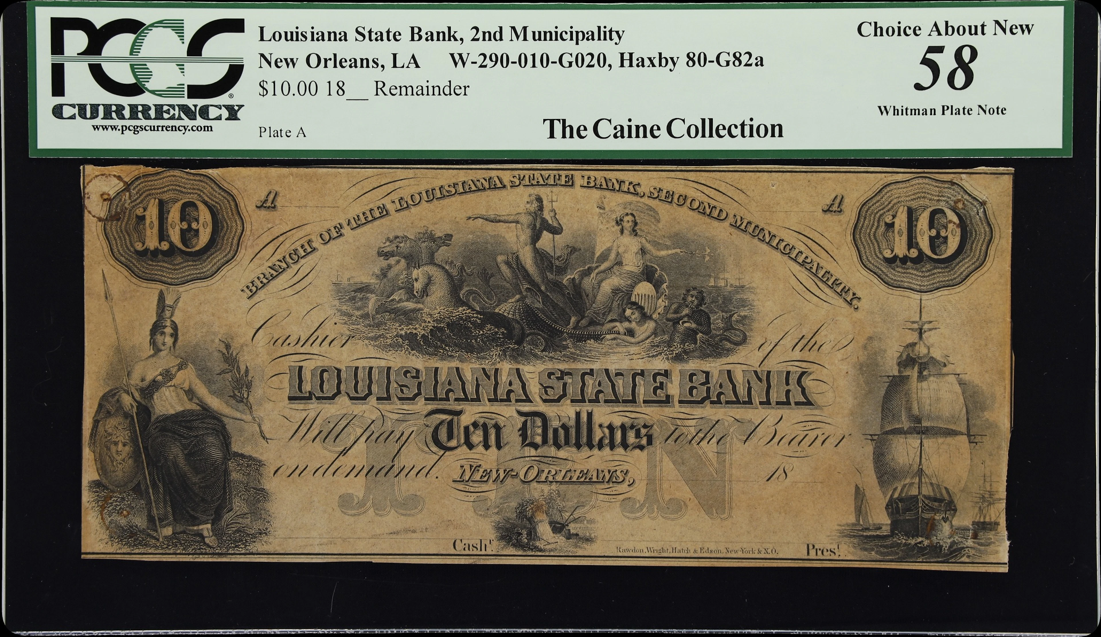 New Orleans, Louisiana. Louisiana State Bank. 18xx $10. PCGS Currency