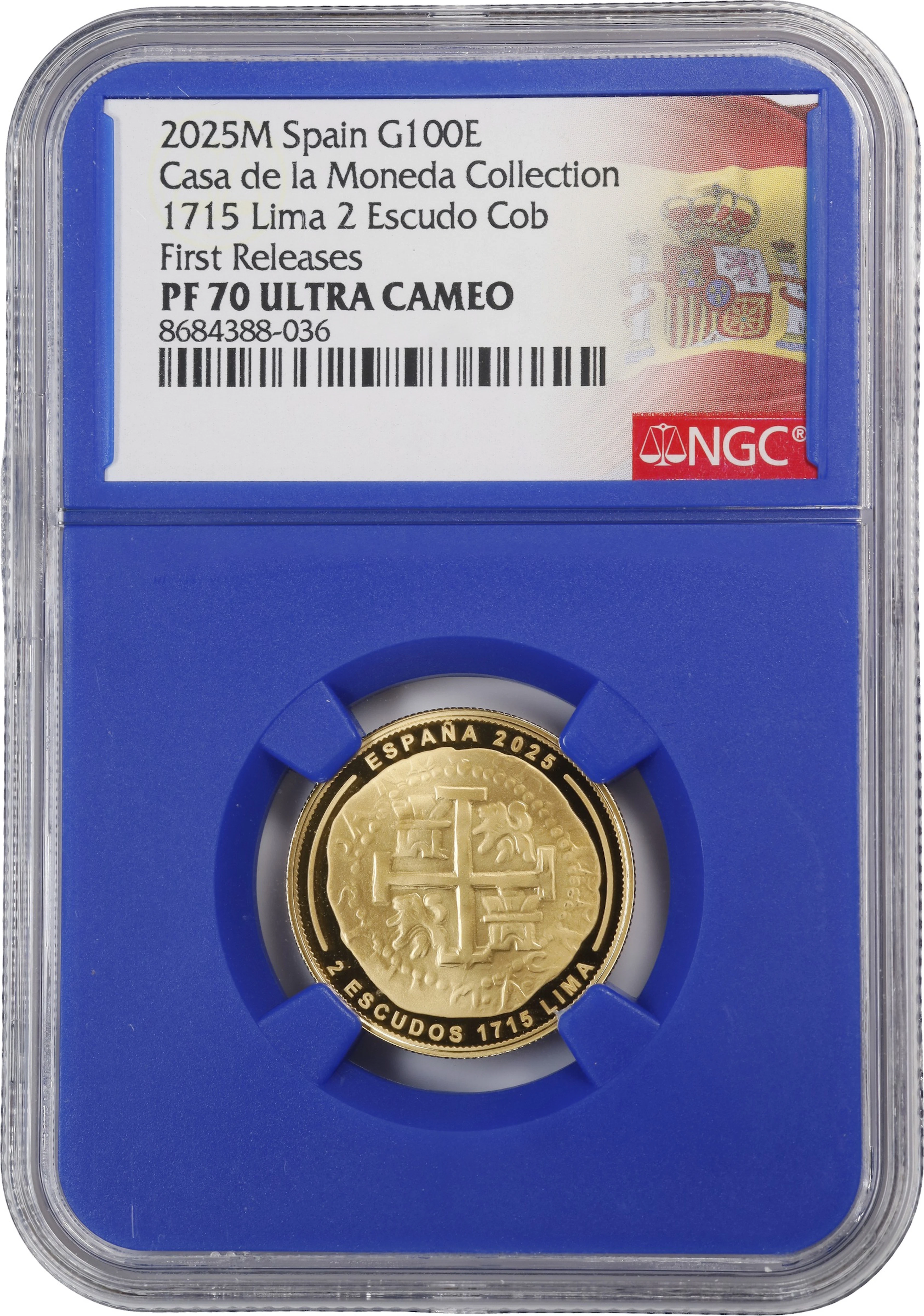 (0.217 oz, 6.75 g AGW). Spain. 2025-M Casa de la Moneda Gold 100 Euros.