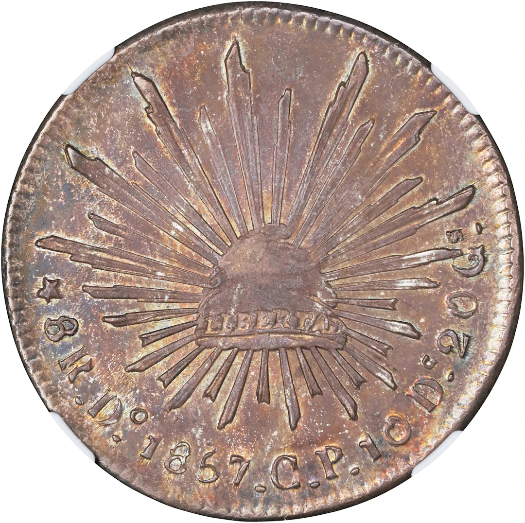 MEXICO. 8 Reales, 1857-Do CP. Durango Mint. NGC AU-58.