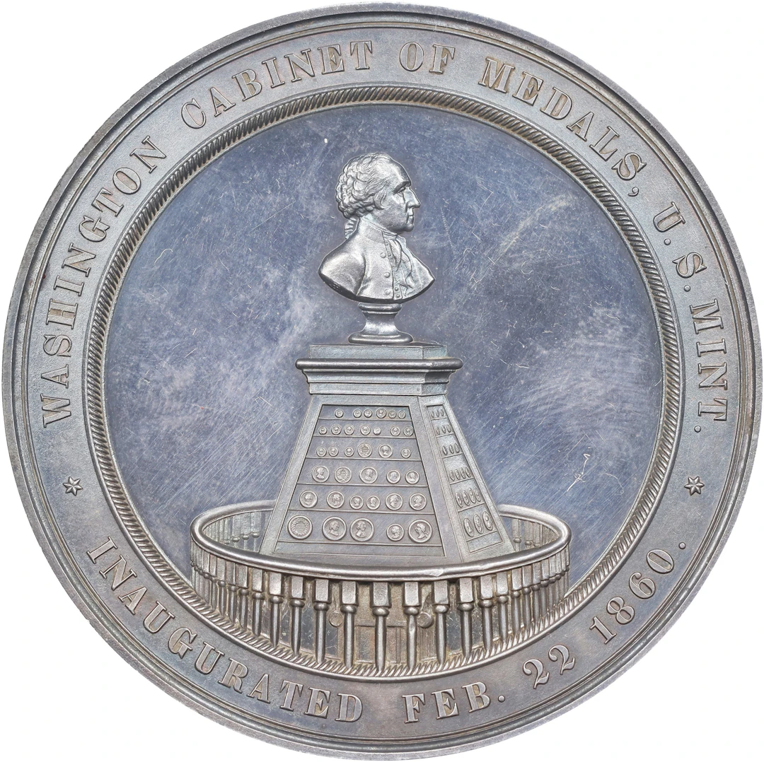 1860 U.S. Mint Cabinet Medal. Musante GW-241, Baker-326, Julian MT-23.