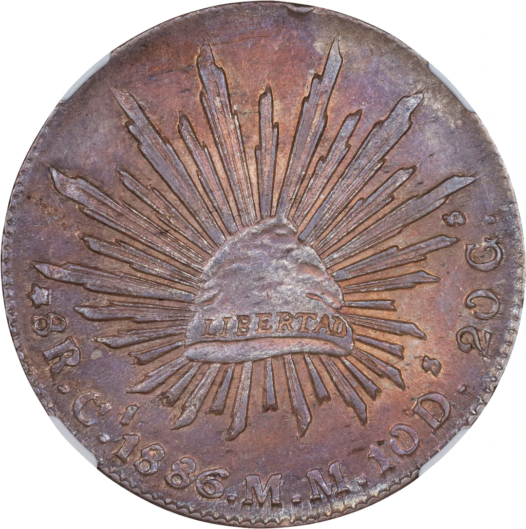 MEXICO. 8 Reales, 1886-Ca MM. Chihuahua Mint. NGC AU-58.