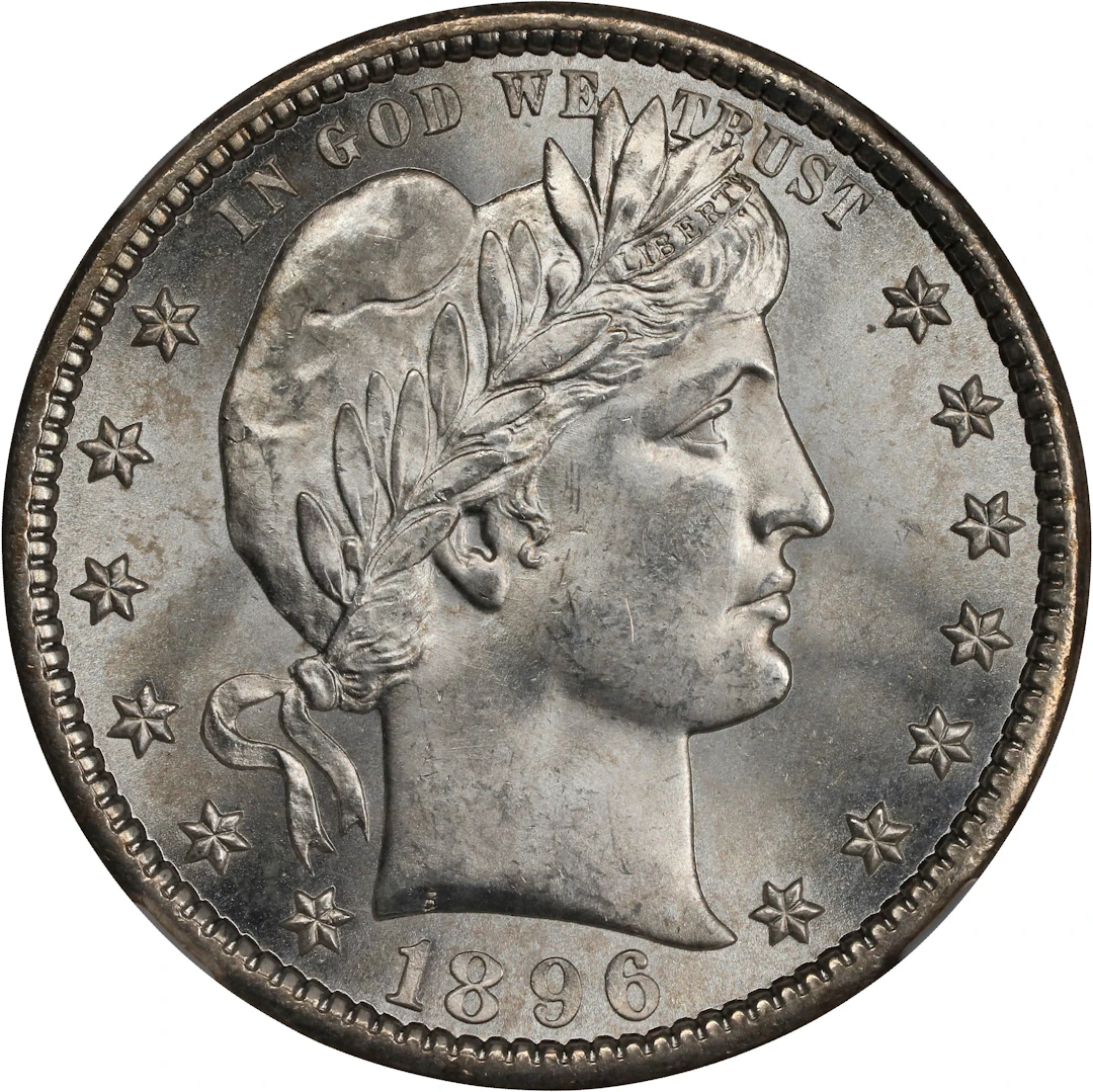 1896-S Barber Quarter. MS-67 (NGC).