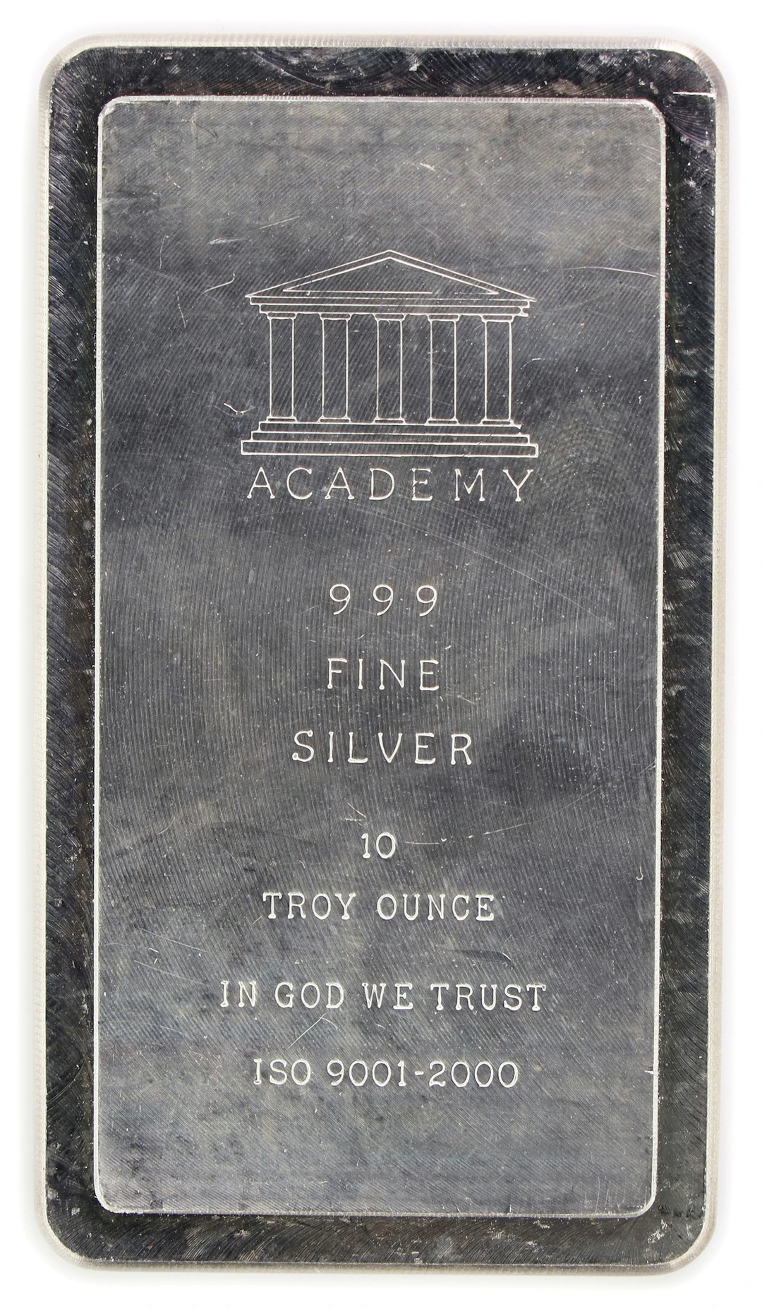 (10 oz, 311.04 g ASW). Academy 10 oz Silver Bar.