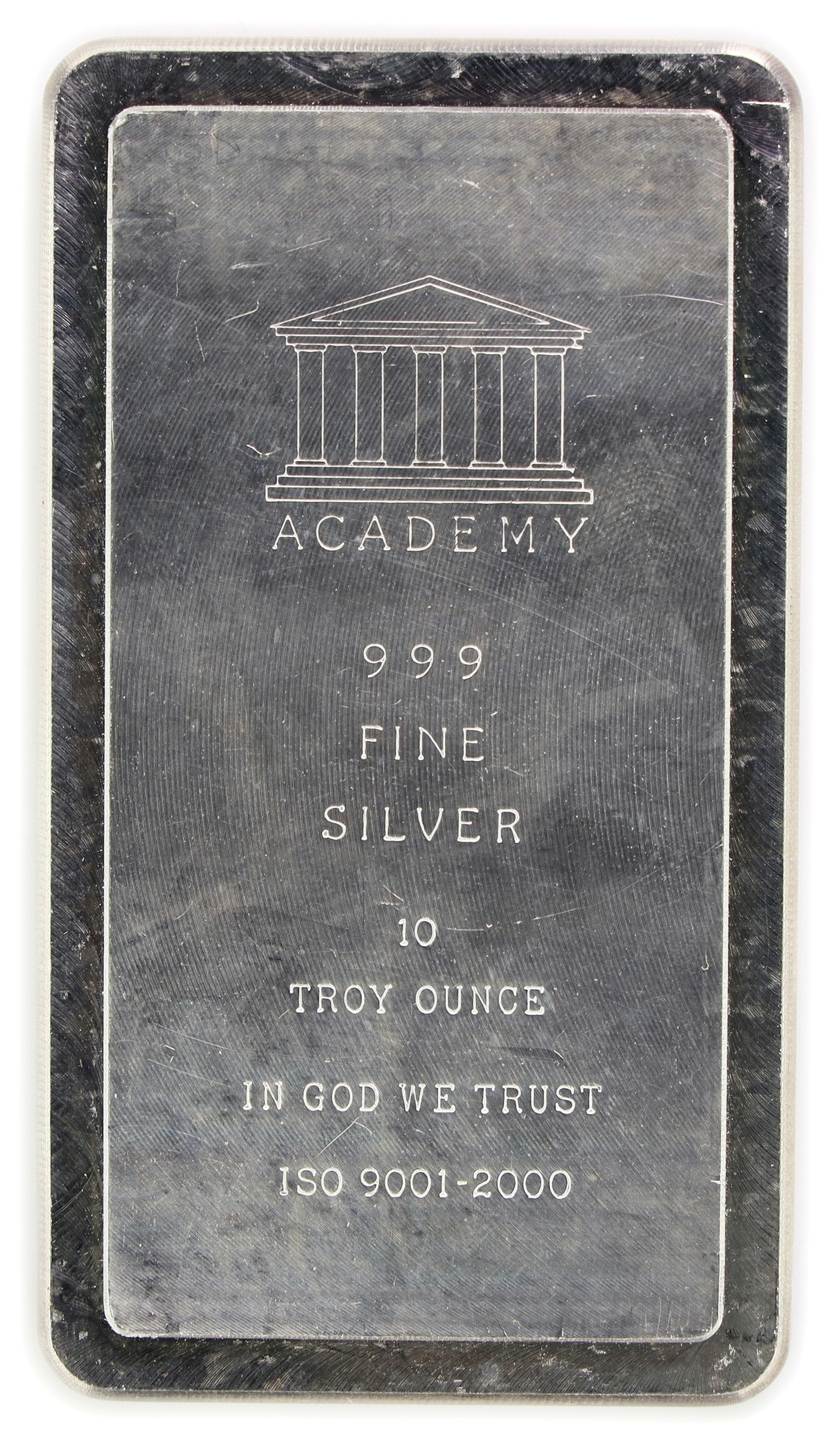 (10 oz, 311.04 g ASW). Academy 10 oz Silver Bar.