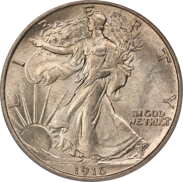 1916 Walking Liberty Half Dollar. MS-65 (PCGS). OGH.