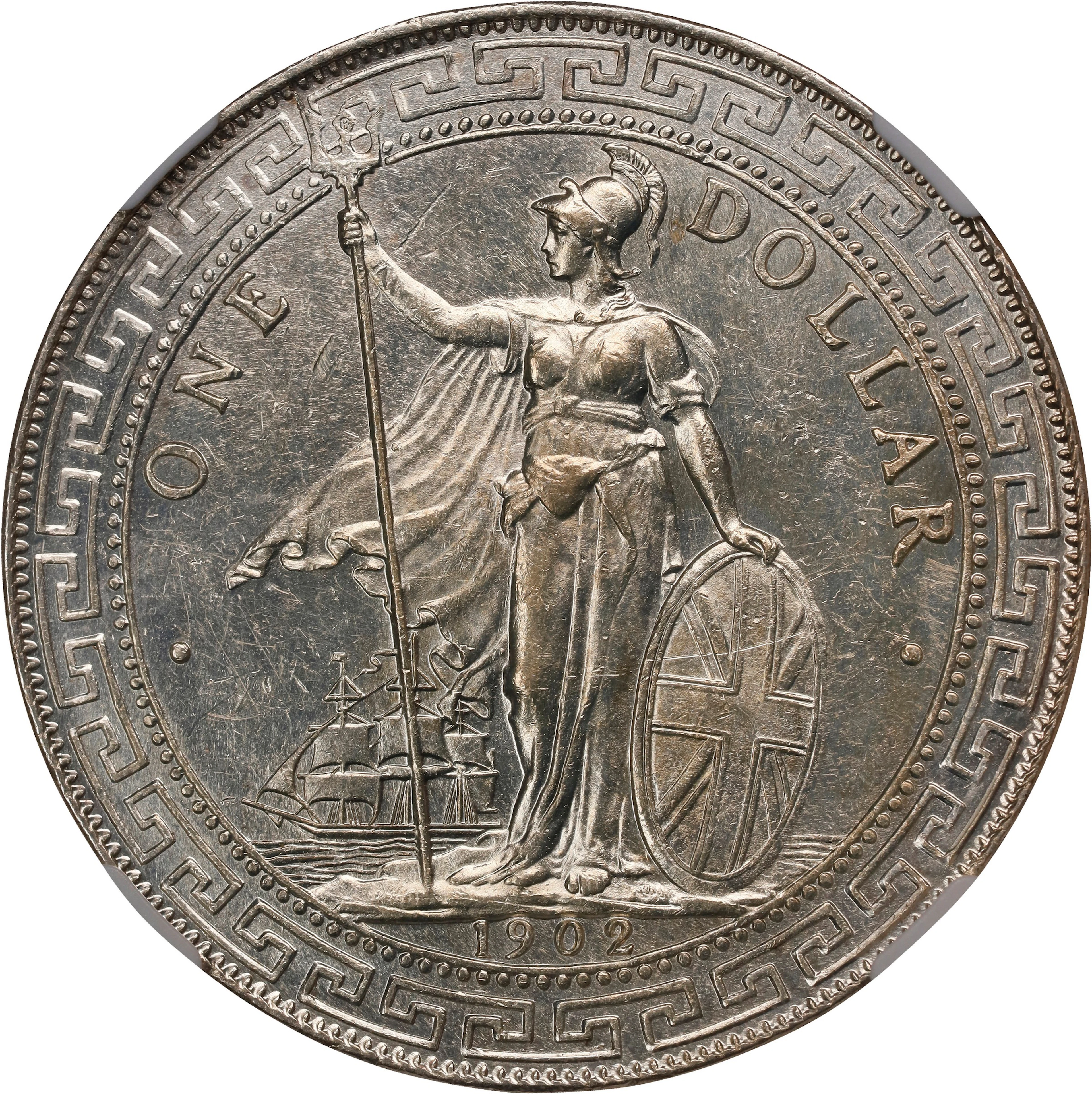 GREAT BRITAIN. Trade Dollar, 1902-B. Bombay Mint. Edward VII. NGC MS-61.