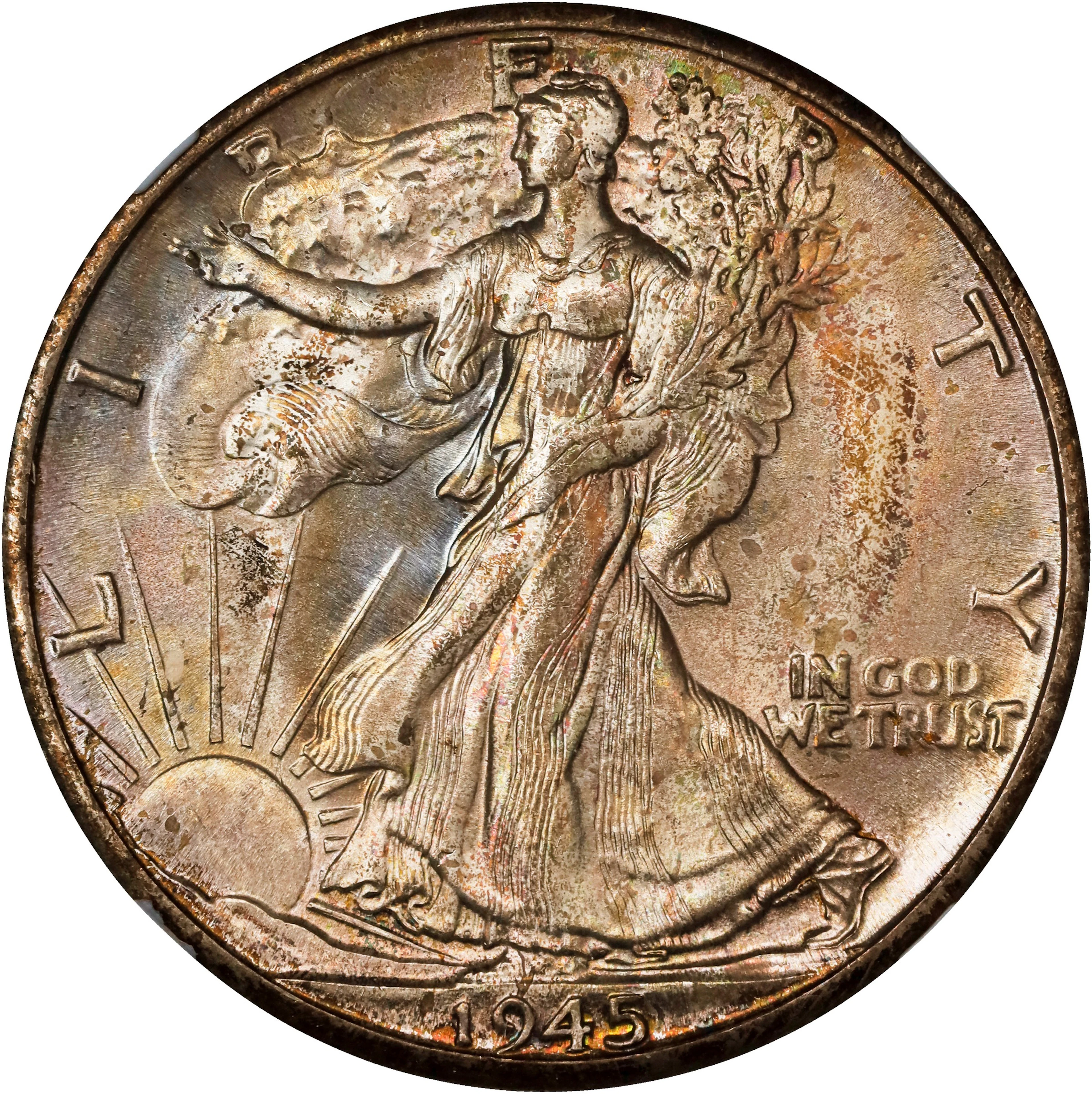 1945-D Walking Liberty Half Dollar. MS-67 (NGC).