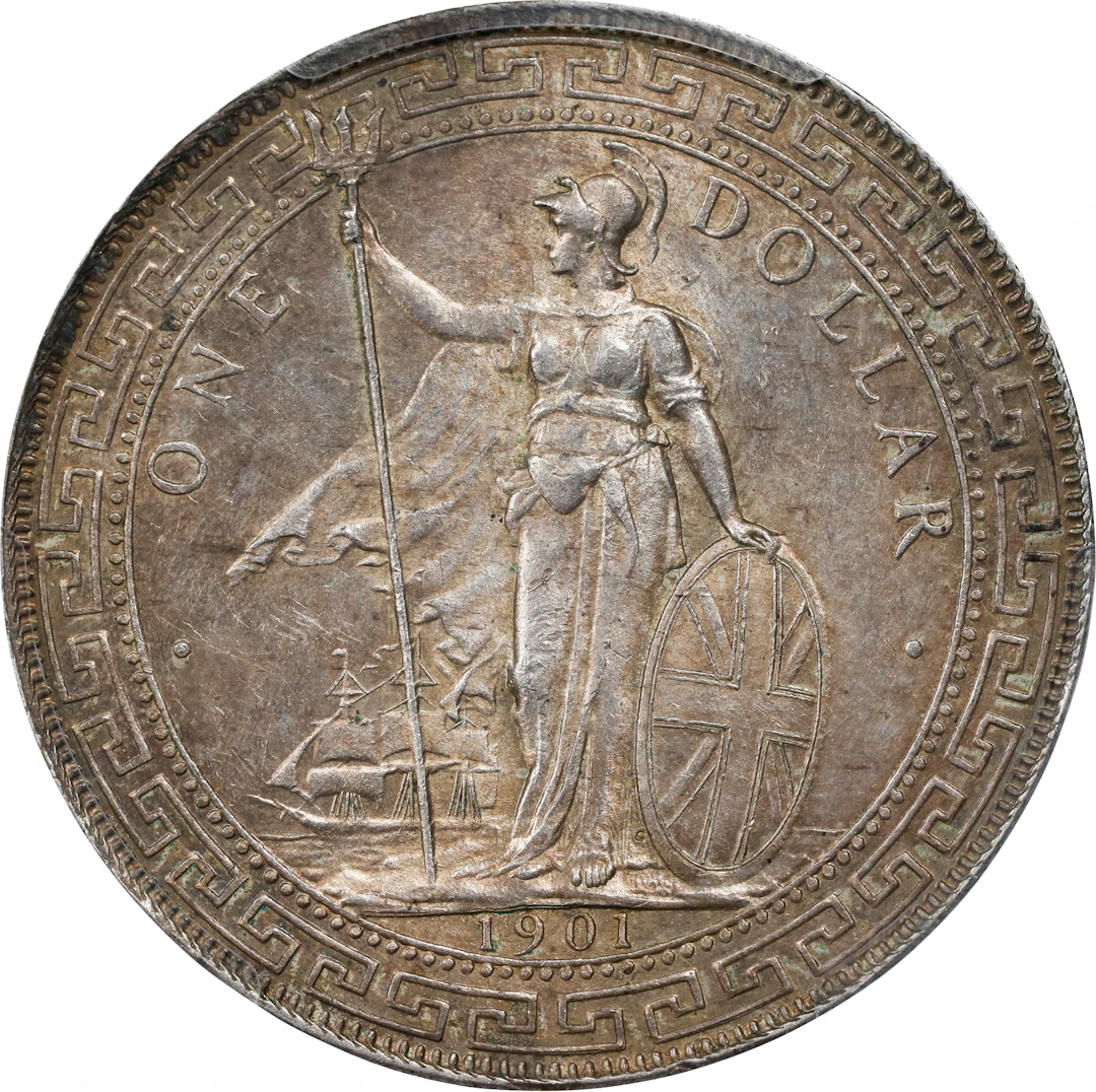 GREAT BRITAIN. Trade Dollar, 1901-C. Calcutta Mint. Victoria. PCGS MS-63.
