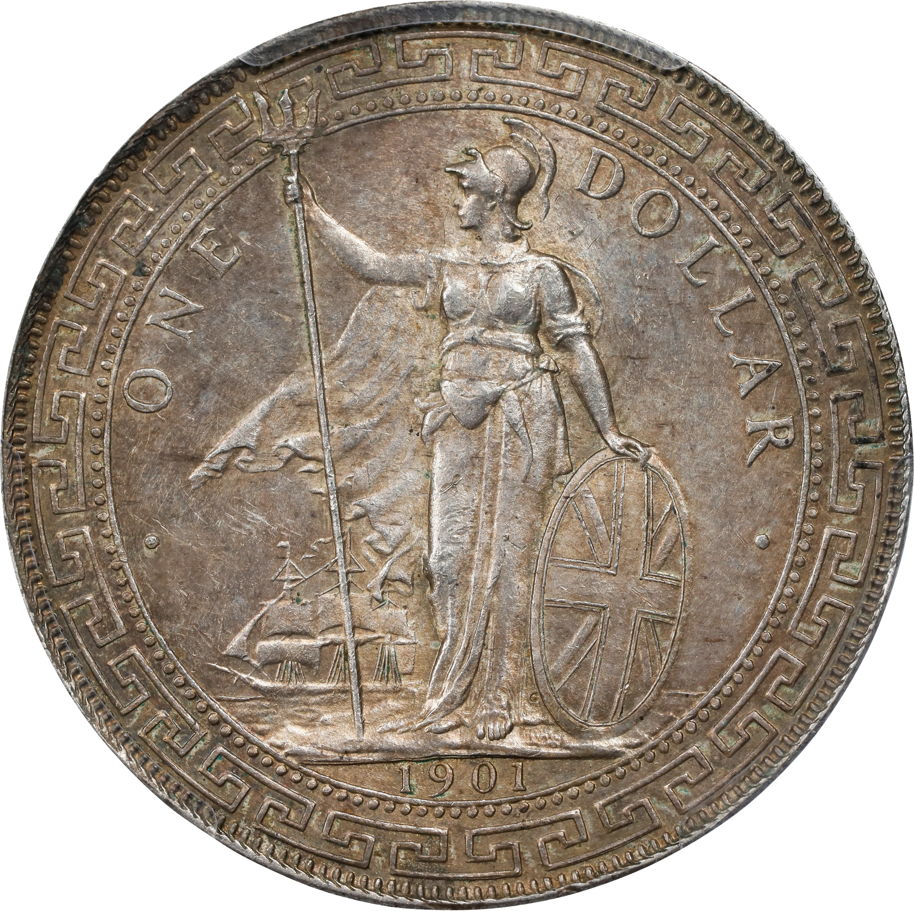 GREAT BRITAIN. Trade Dollar, 1901-C. Calcutta Mint. Victoria. PCGS MS-63.