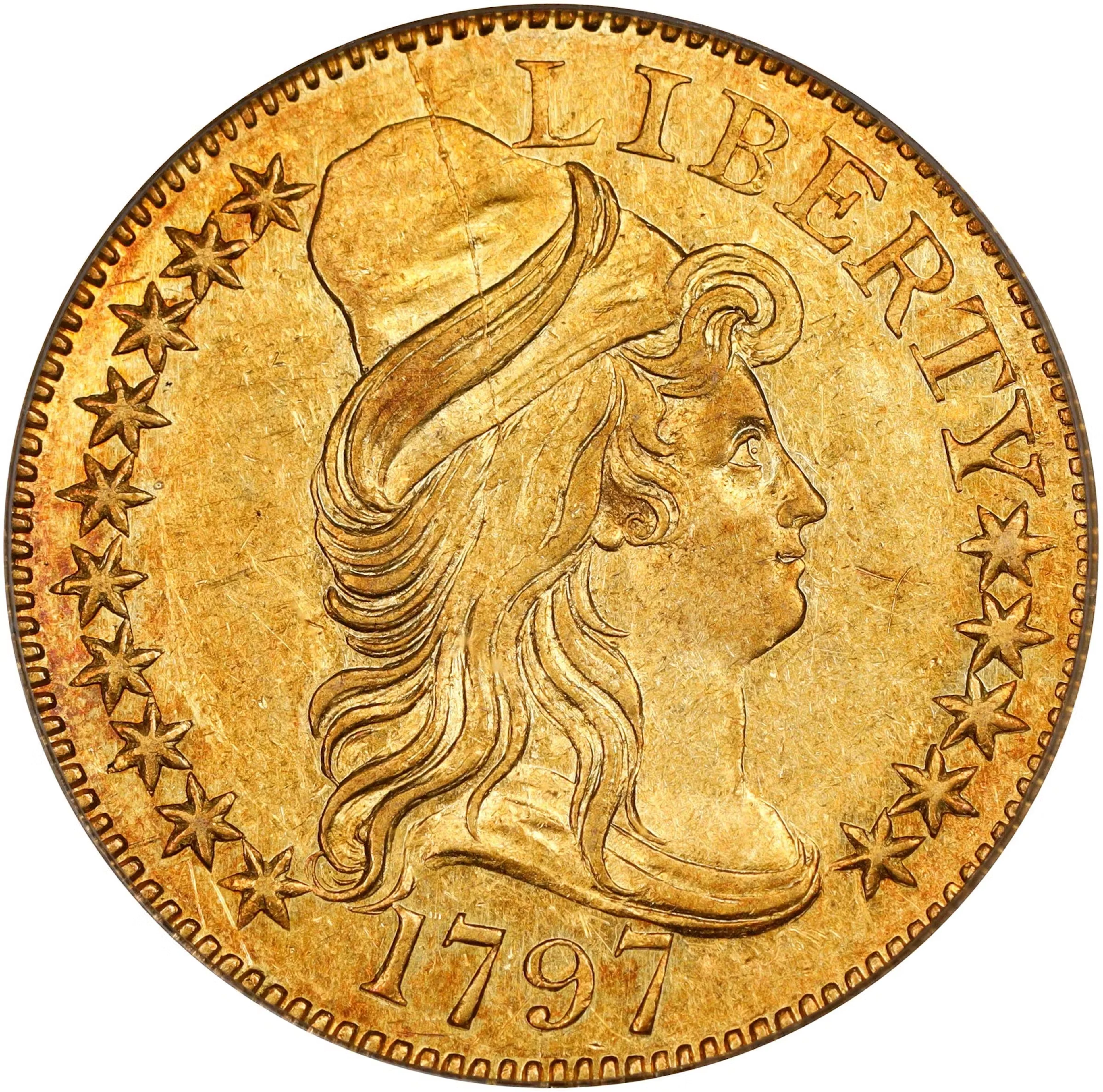 1797 Capped Bust Right Half Eagle. Small Eagle. BD-1. Rarity-7. 15