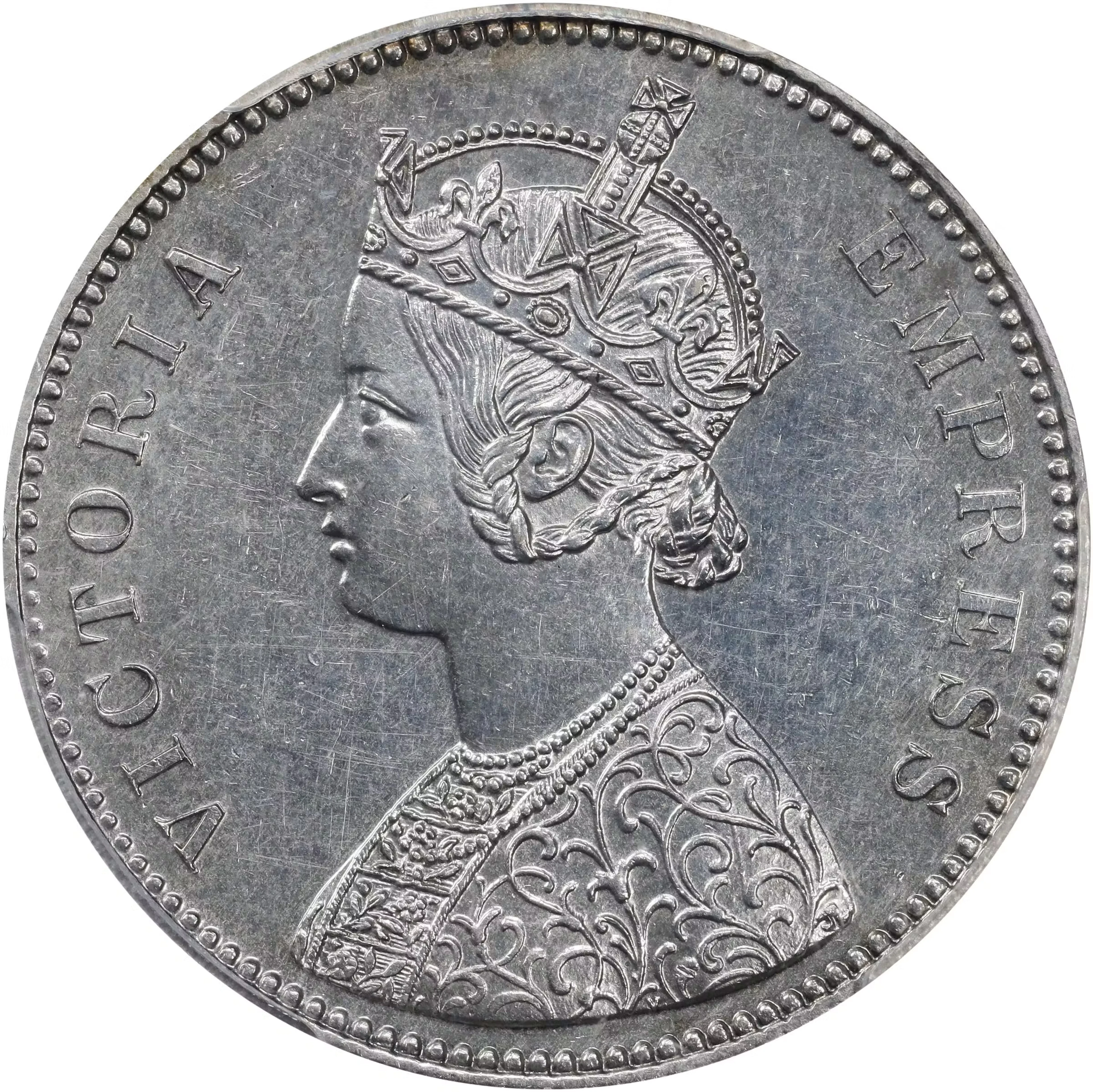 INDIA. Alwar. Rupee, 1877. Calcutta Mint. Mangal Singh (under Victoria