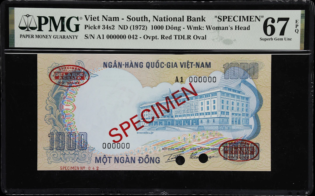 VIETNAM, SOUTH. National Bank of Vietnam. 1000 Dong, ND (1972). P-34s2.