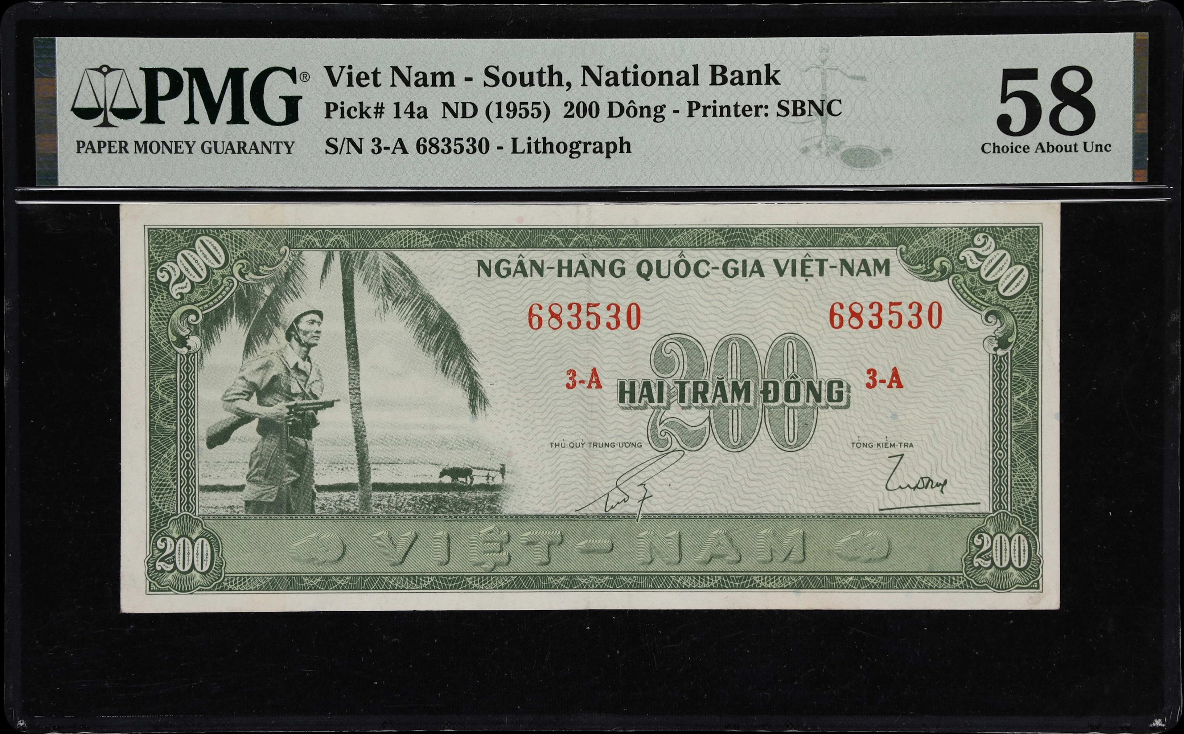 VIETNAM, SOUTH. National Bank of Vietnam. 200 Dong, ND (1955). P-14a.
