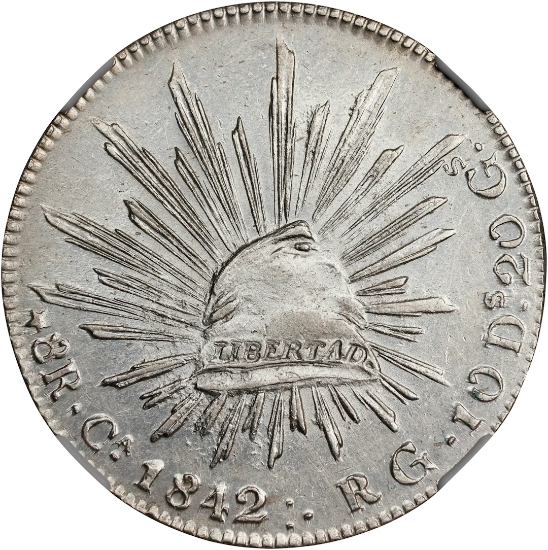 MEXICO. 8 Reales, 1842-Ca RG. Chihuahua Mint. NGC MS-61.