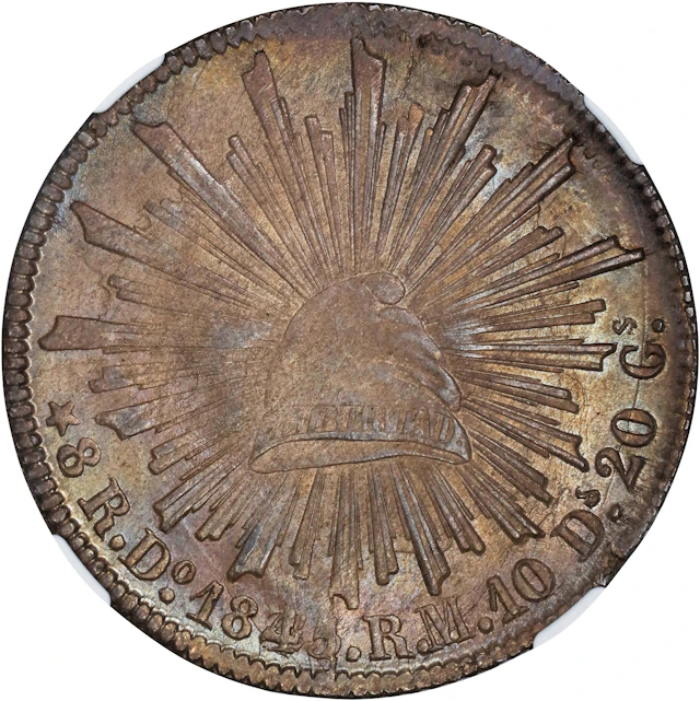 MEXICO. 8 Reales, 1845/31-Do RM. Durango Mint. NGC MS-64.