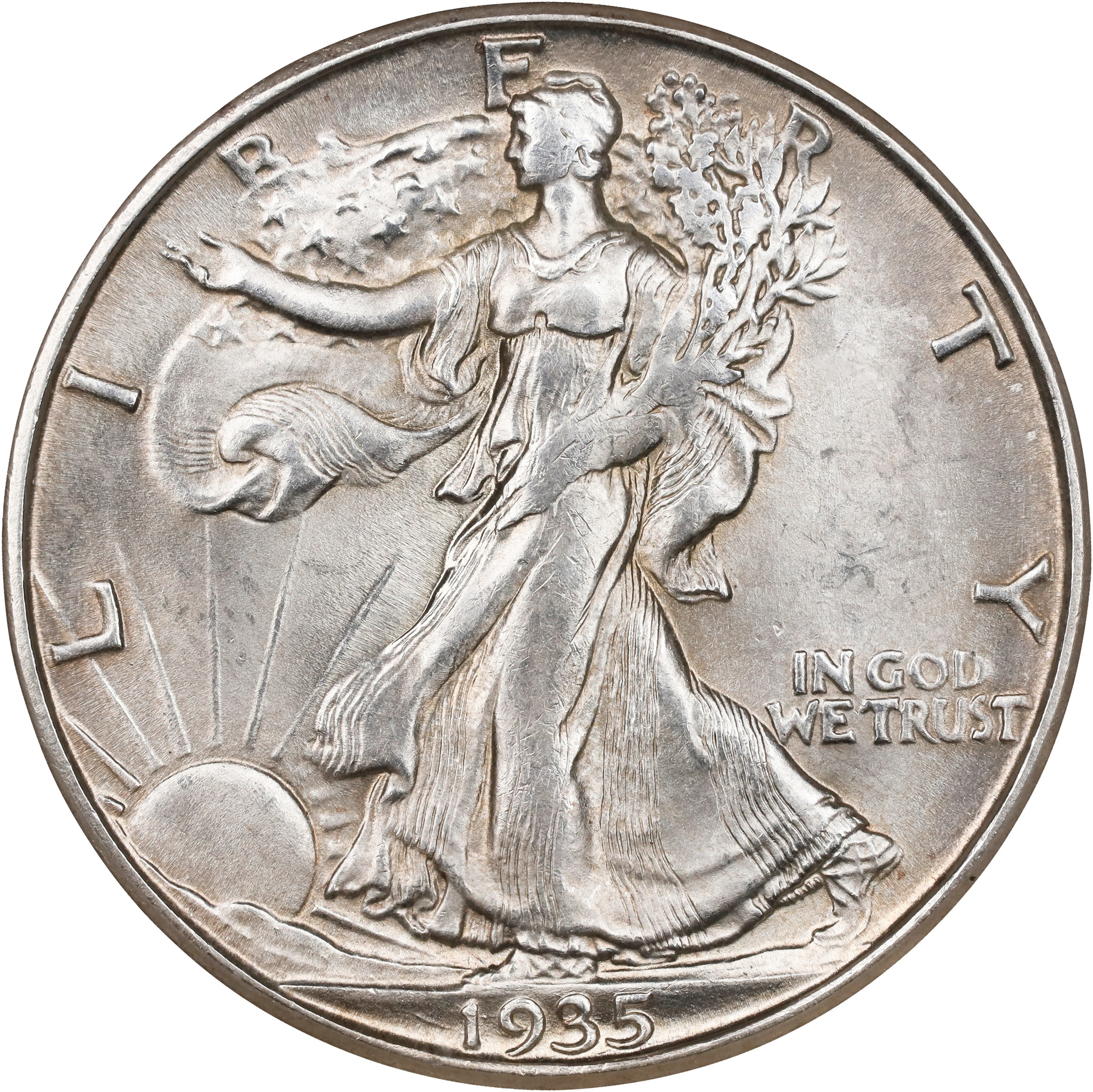 1935-D Walking Liberty Half Dollar. MS-65 (NGC).