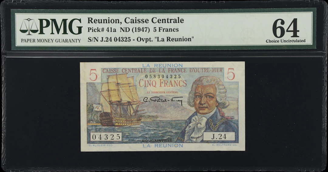 (◊) REUNION. Caisse Centrale de la France d'Outre-Mer. 5 Francs, ND