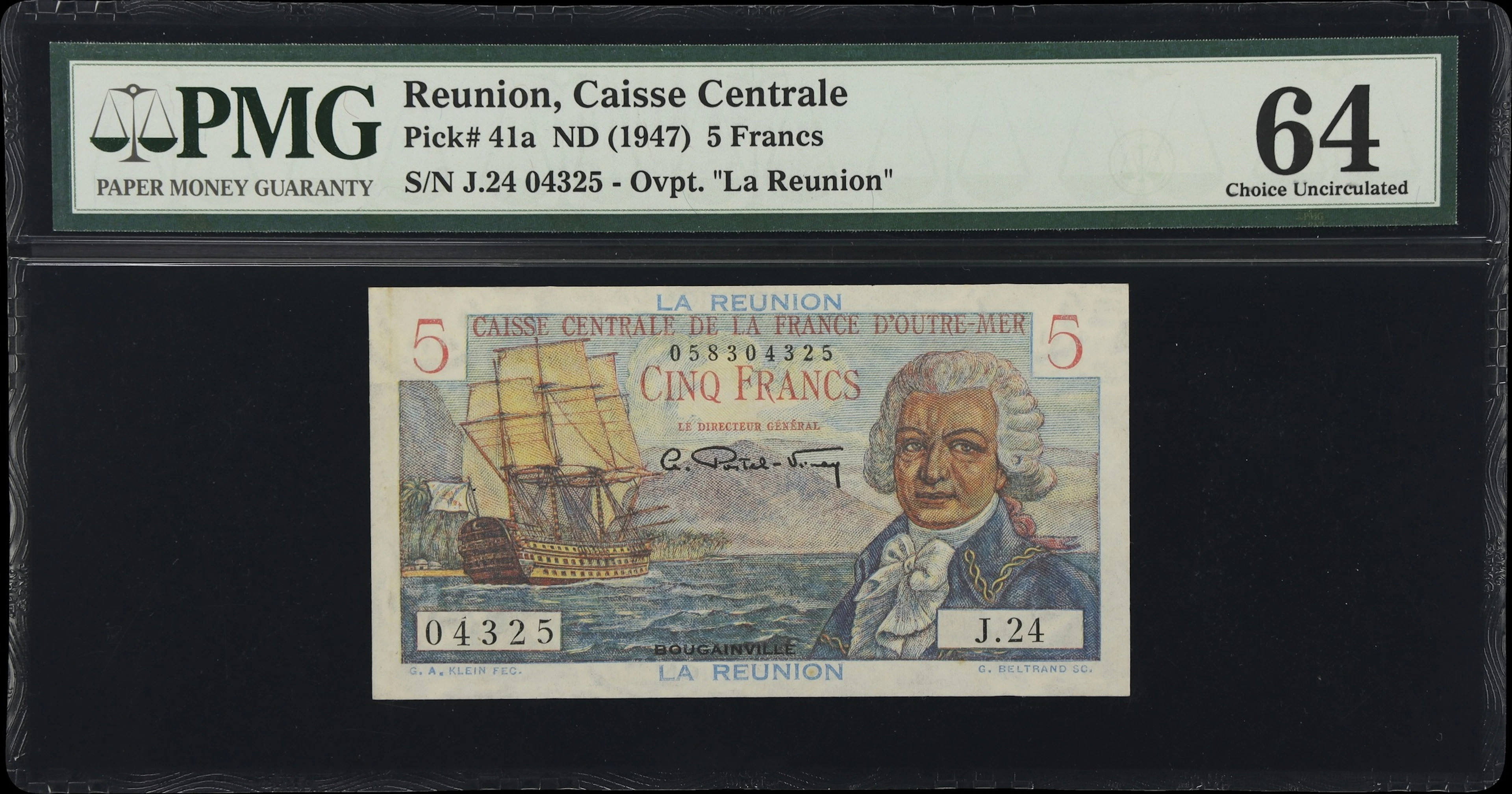 (◊) REUNION. Caisse Centrale de la France d'Outre-Mer. 5 Francs, ND
