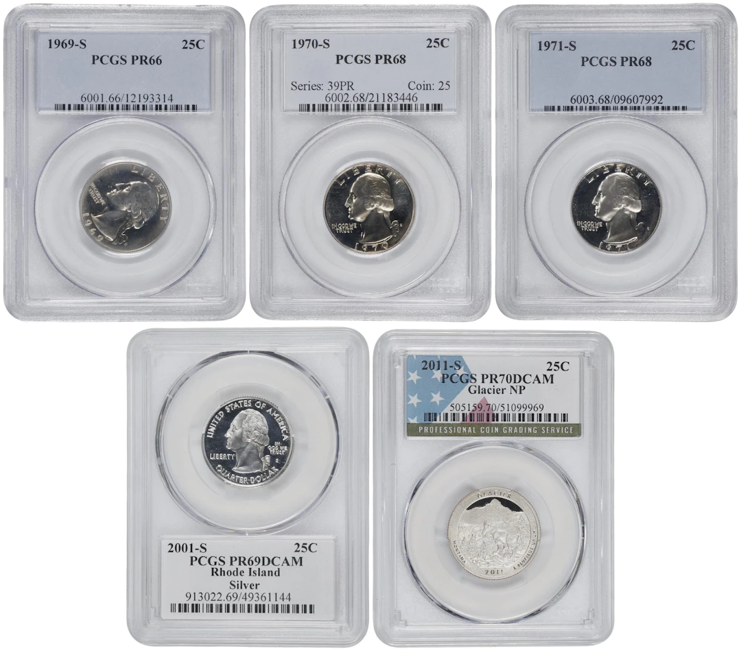 Lot of (5) Washington Quarters. (PCGS).