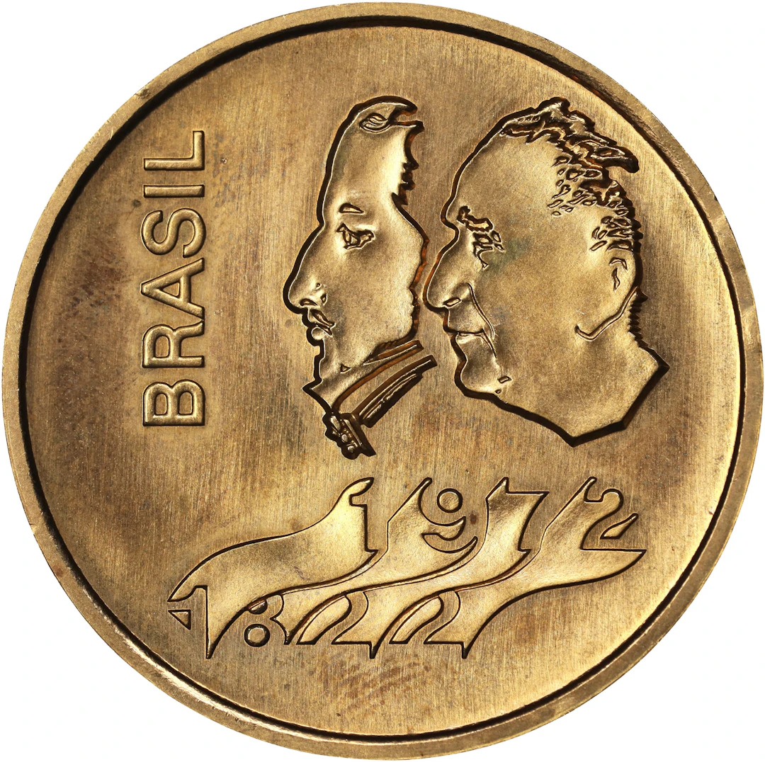 (0.492 oz, 15.303 g AGW). Brazil. 1972 150th Anniversary of Independence