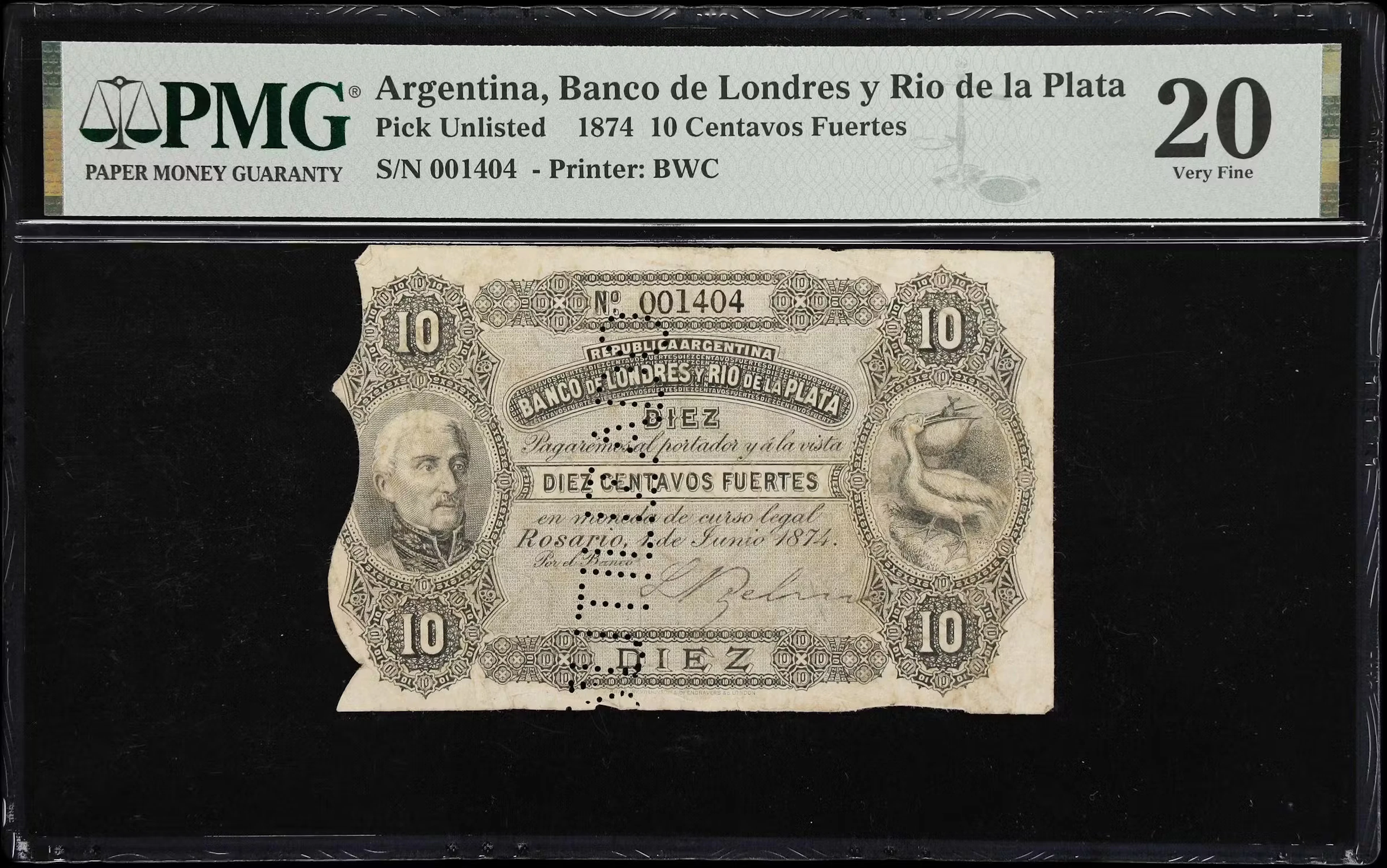 ARGENTINA. Banco de Londres y Rio de la Plata. 10 Centavos Fuertes