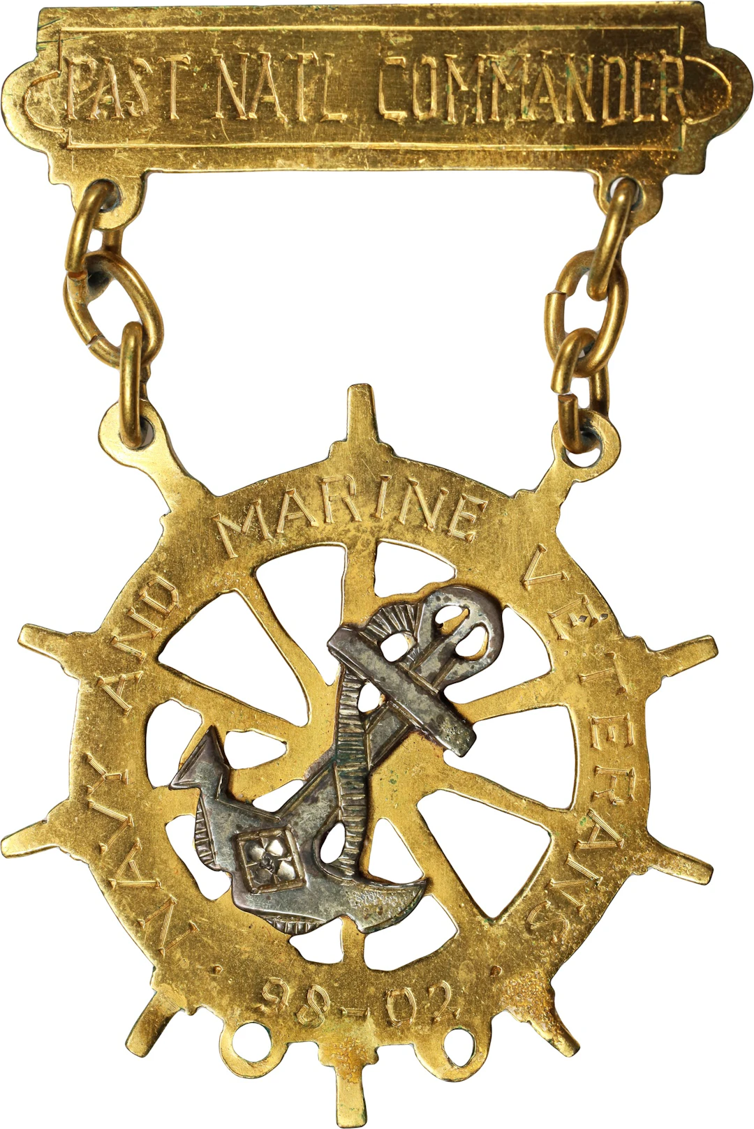 PHILIPPINES. Navy and Marine Veterans Brass Medal, 1902. EXTREMELY FINE.