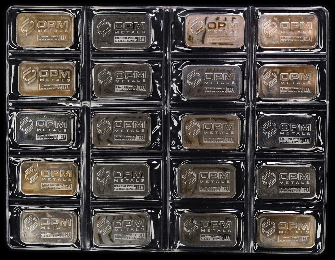 (20 oz, 622.08 g ASW). Lot of (20) OPM Metals 1 oz Silver Bars.