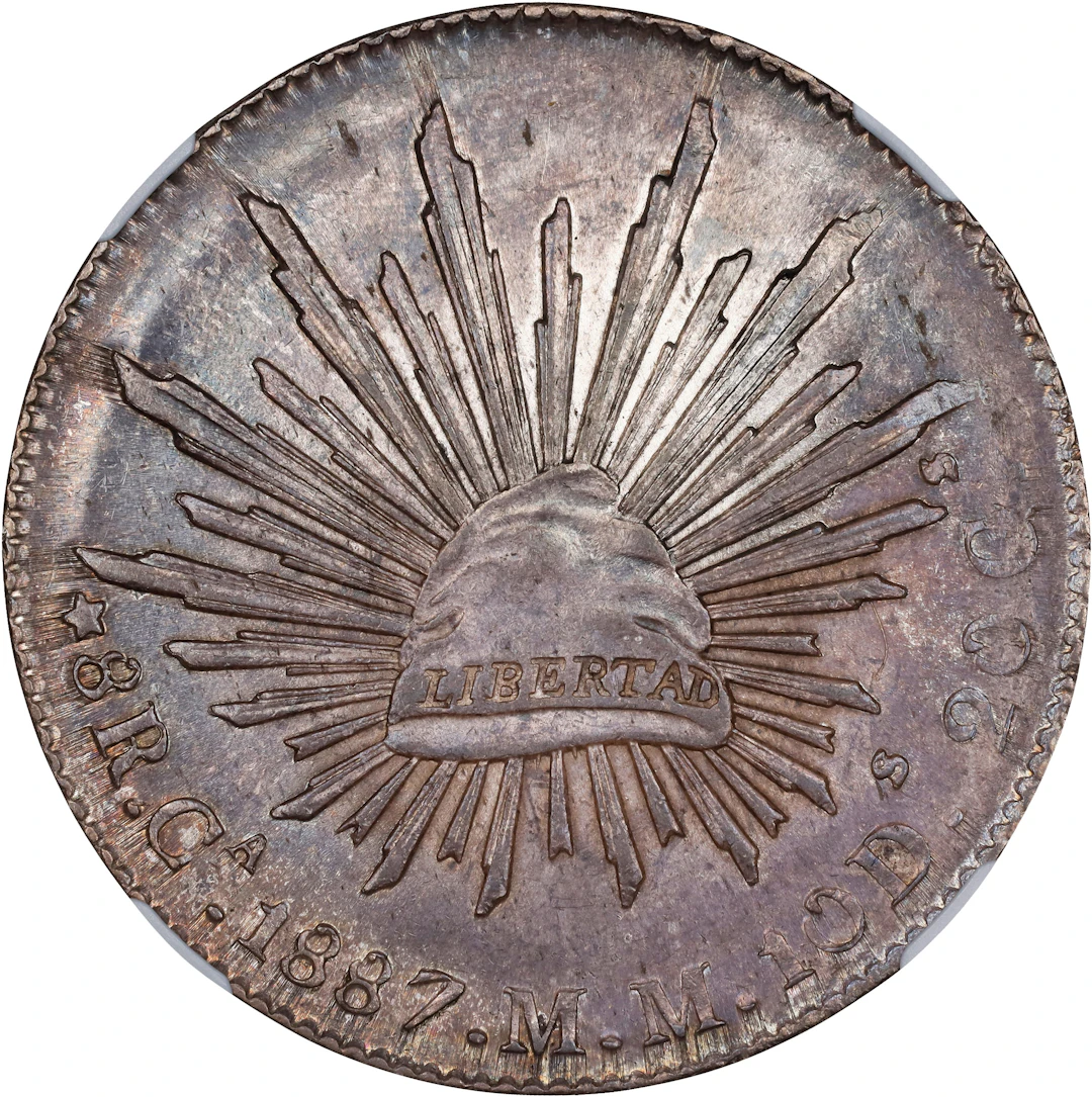 MEXICO. 8 Reales, 1887-Ca MM. Chihuahua Mint. NGC MS-63.