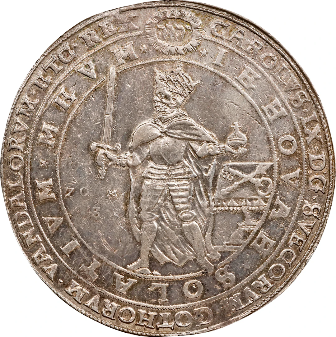 SWEDEN. 20 Mark, 1608. Stockholm Mint. Karl IX. NGC AU Details--Cleaned.