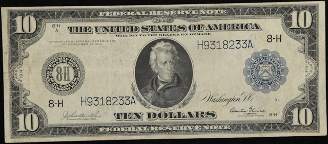 Fr. 933. 1914 $10 Federal Reserve Note. St. Louis. Very Fine.