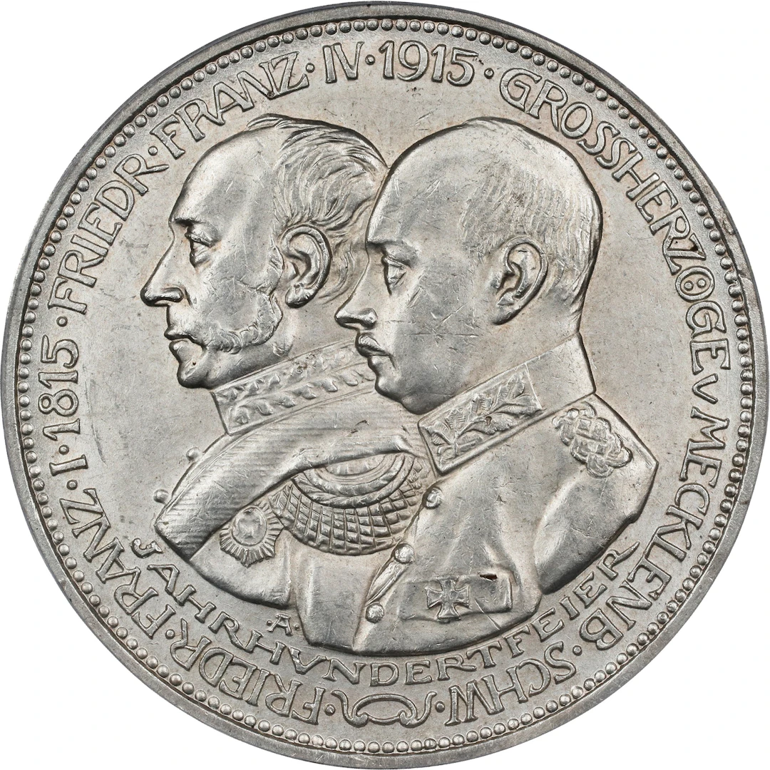 GERMANY. Mecklenburg-Schwerin. 5 Mark, 1915-A. Berlin Mint. PCGS Genuine--Filed