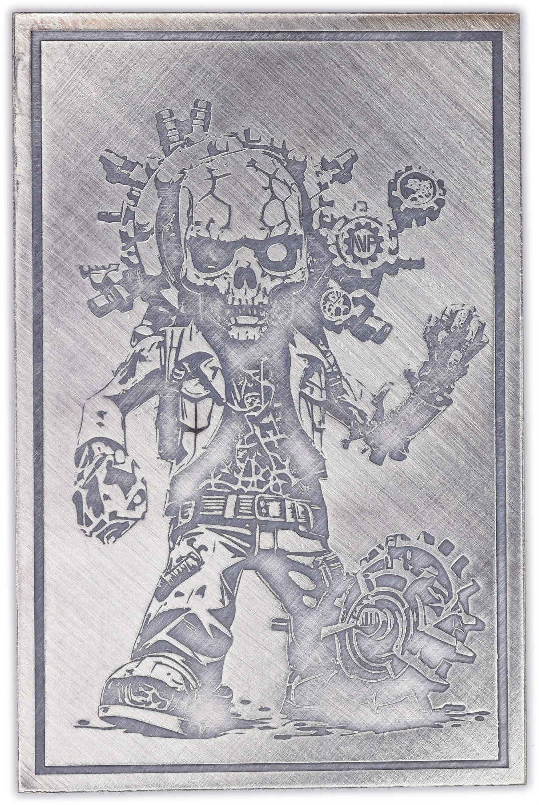 (1 oz, 31.104 g ASW). Grungy Geardo Kid 1 oz Silver Card Bar.