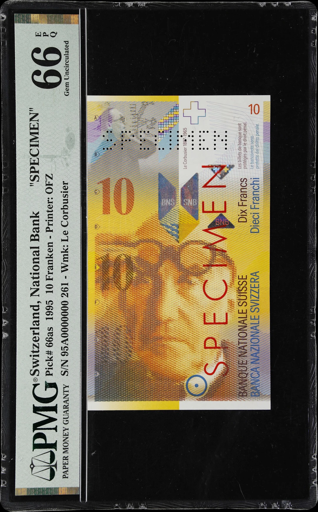 SWITZERLAND. Schweizerische Nationalbank. 10 Franken, 1995. P-66as.