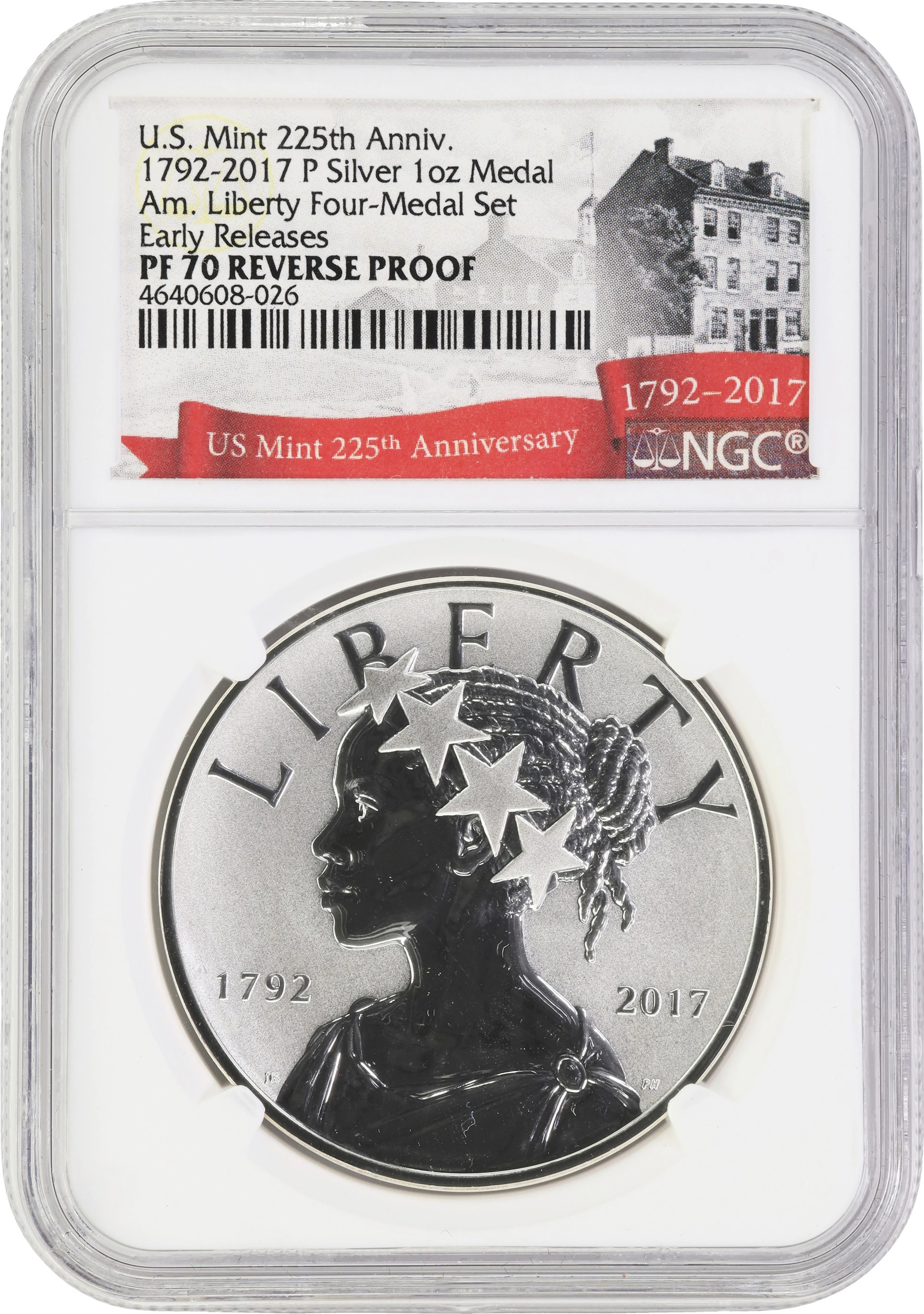 (1 oz, 31.104 g ASW). 2017-P American Liberty 225th Anniversary Silver