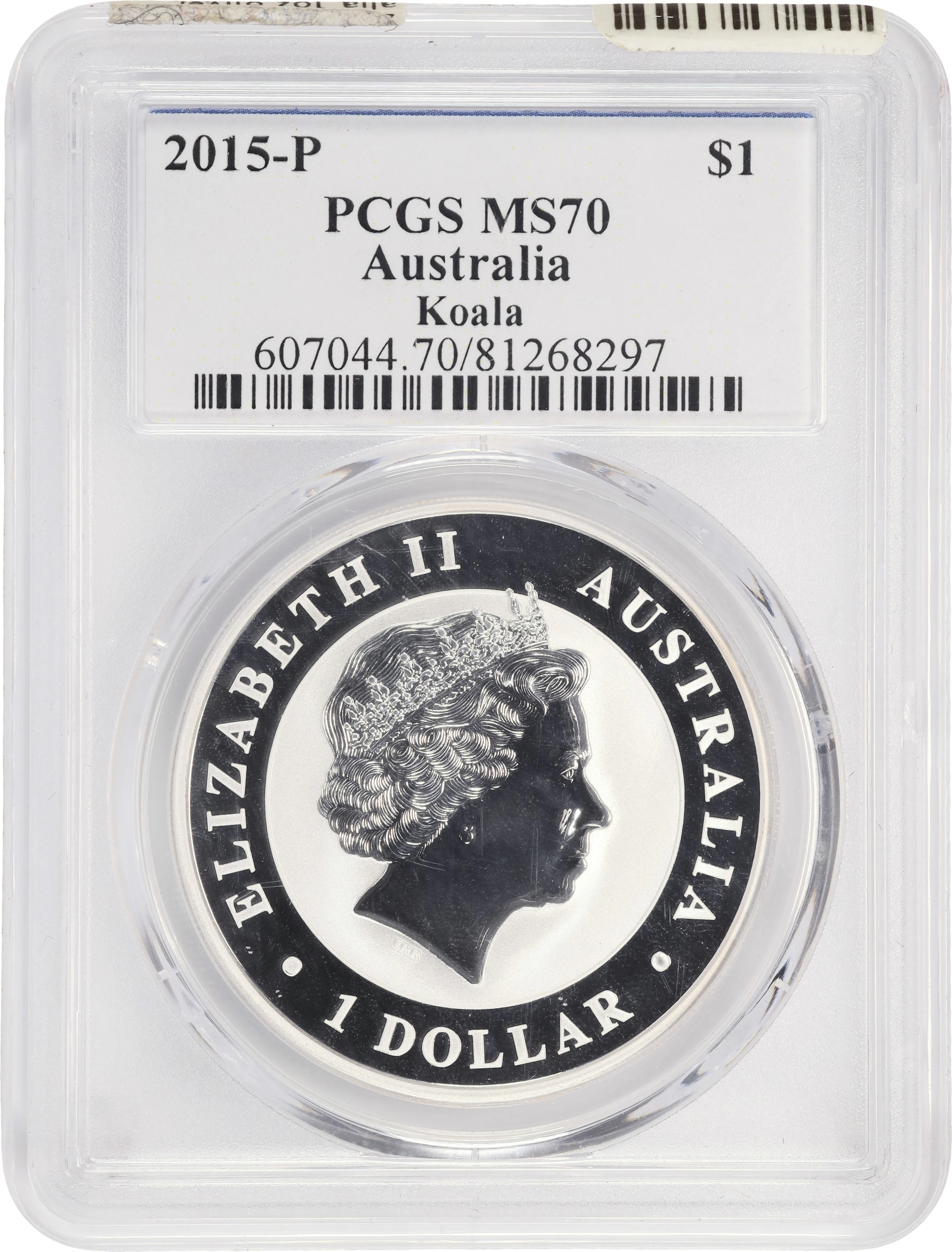 (1 oz, 31.104 g ASW). Australia. 2015-P 1 oz Silver Koala $1. MS-70 (PCGS).