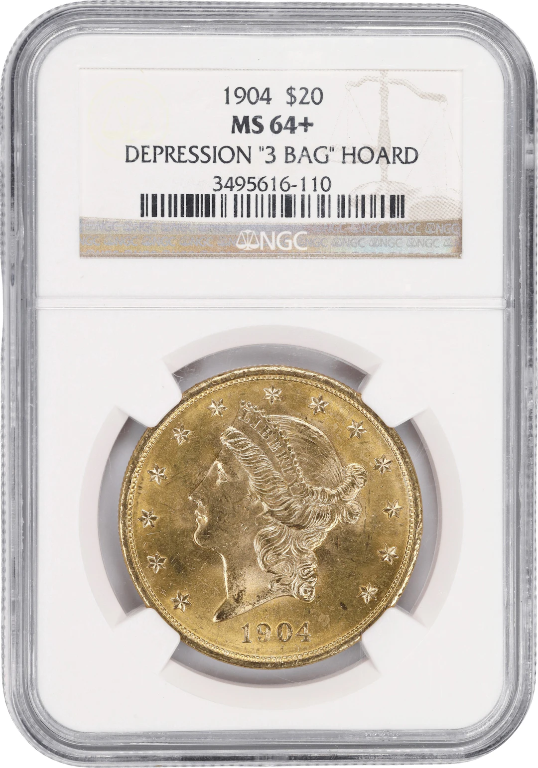 (0.968 oz, 30.093 g AGW). 1904 Liberty Head Double Eagle Gold $20.
