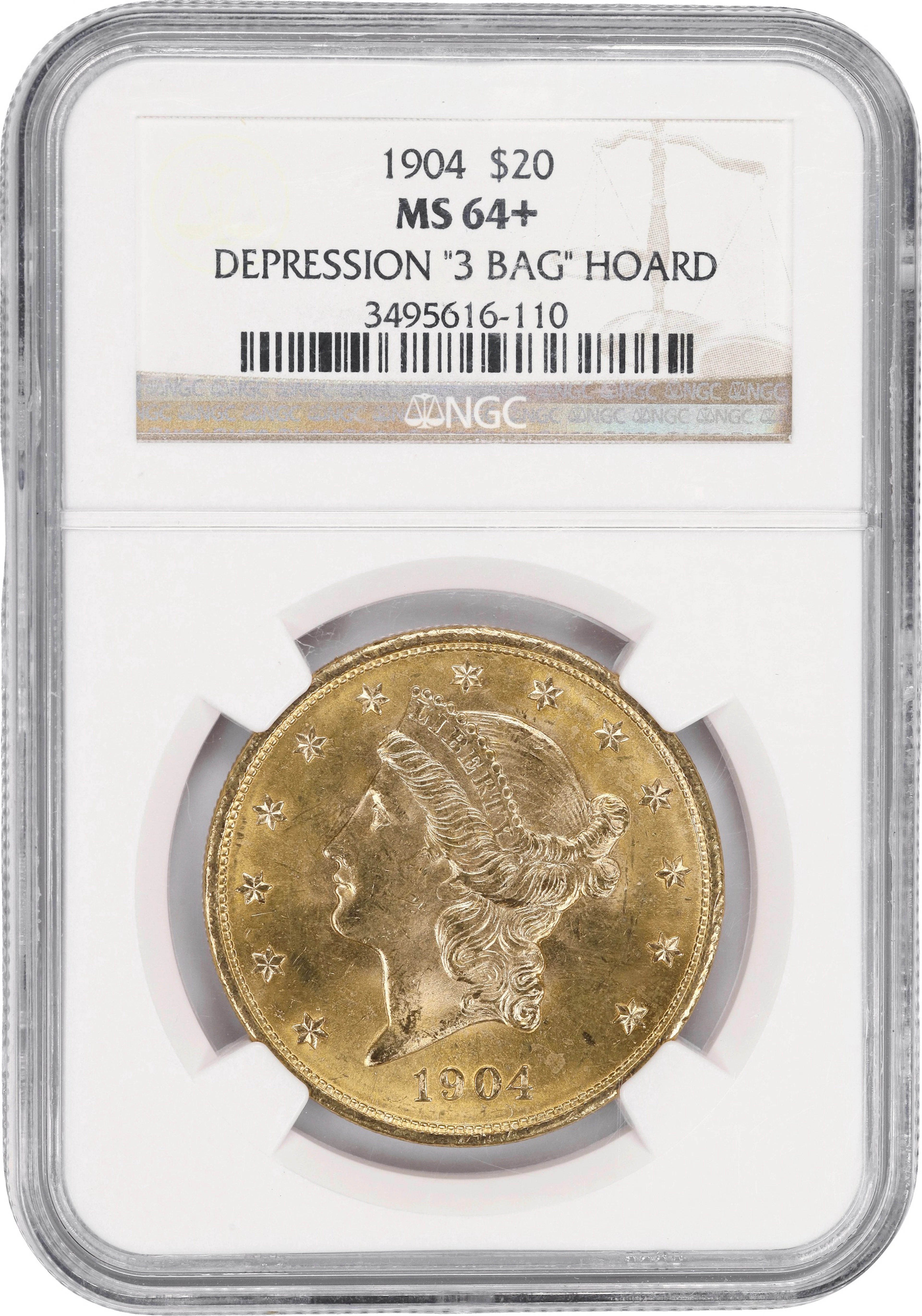 (0.968 oz, 30.093 g AGW). 1904 Liberty Head Double Eagle Gold $20.
